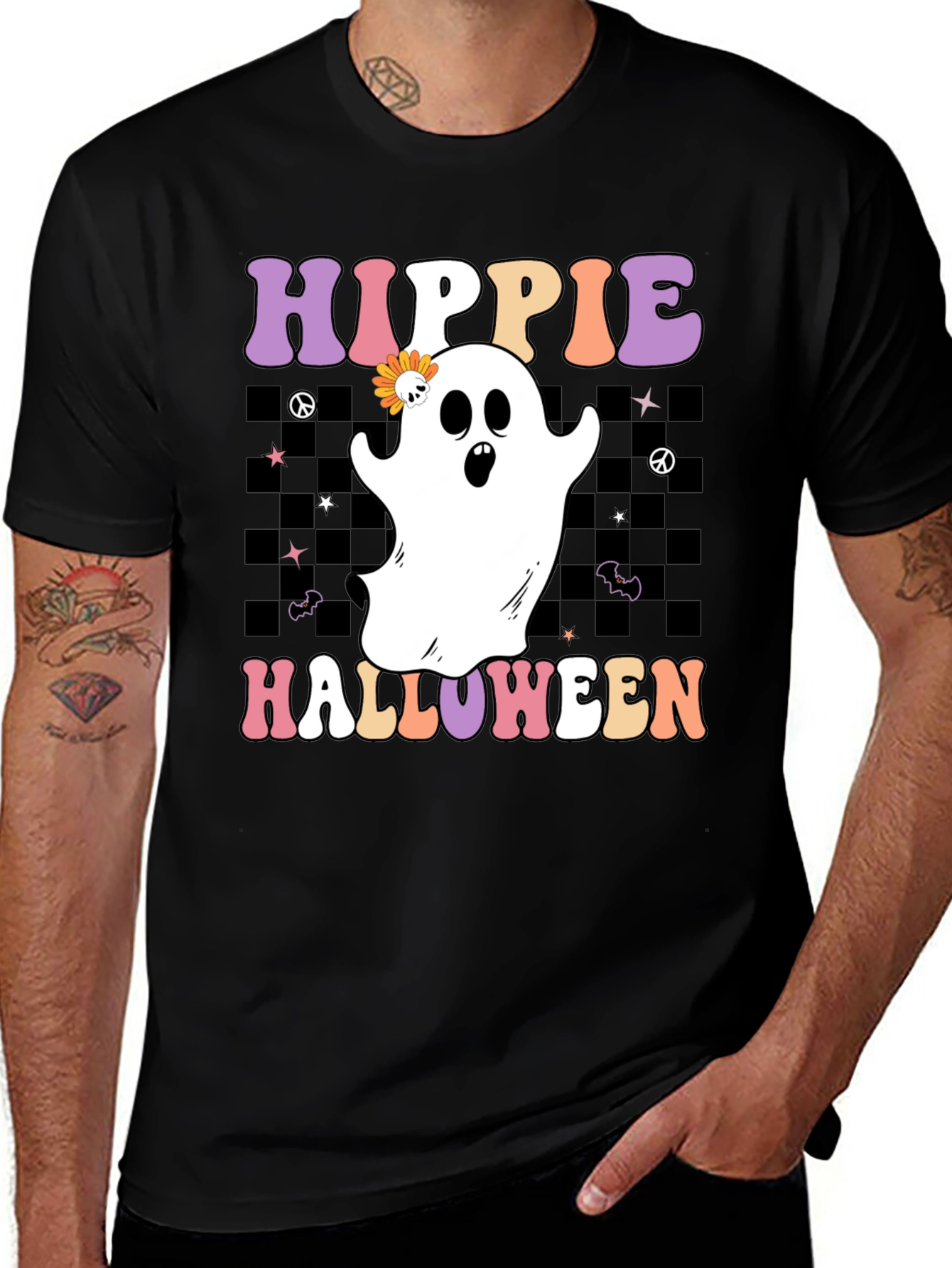 Variant 9 of Hippie Halloween Ghost T-Shirt