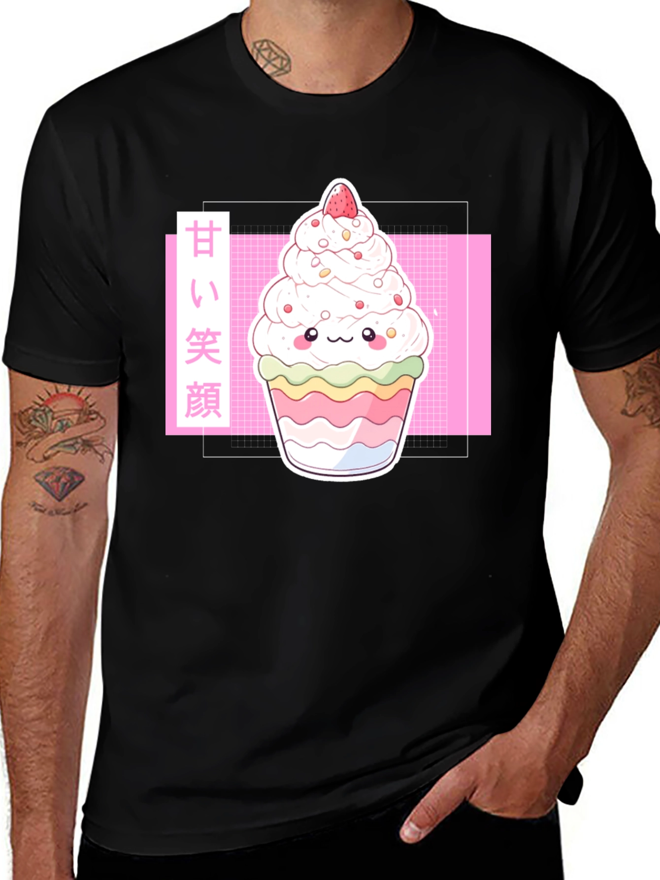 Variant 20 of Kawaii Dessert T-Shirt - Sweet Smile Anime Graphic Tee
