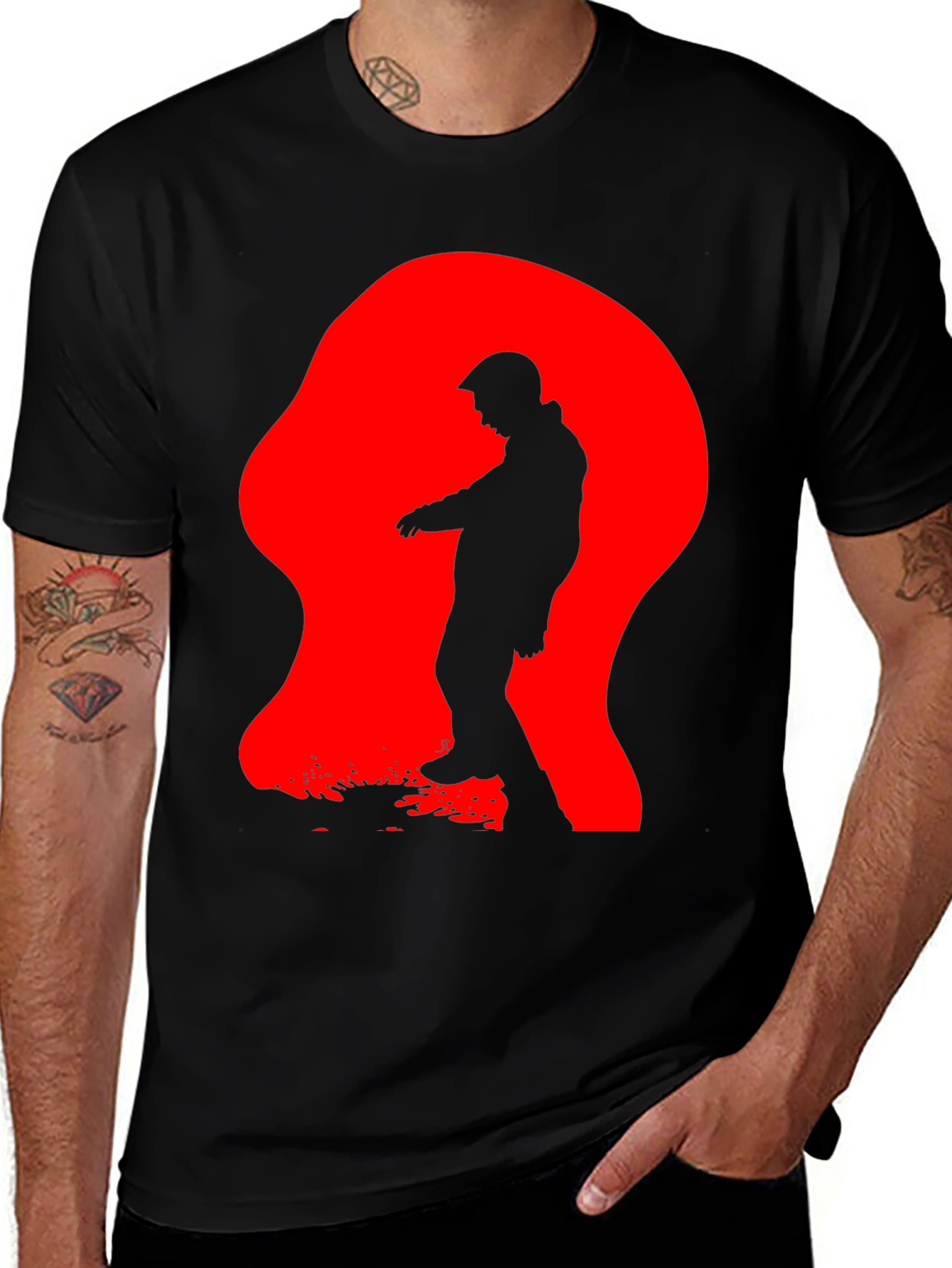 Variant 5 of Silhouette in Red T-Shirt