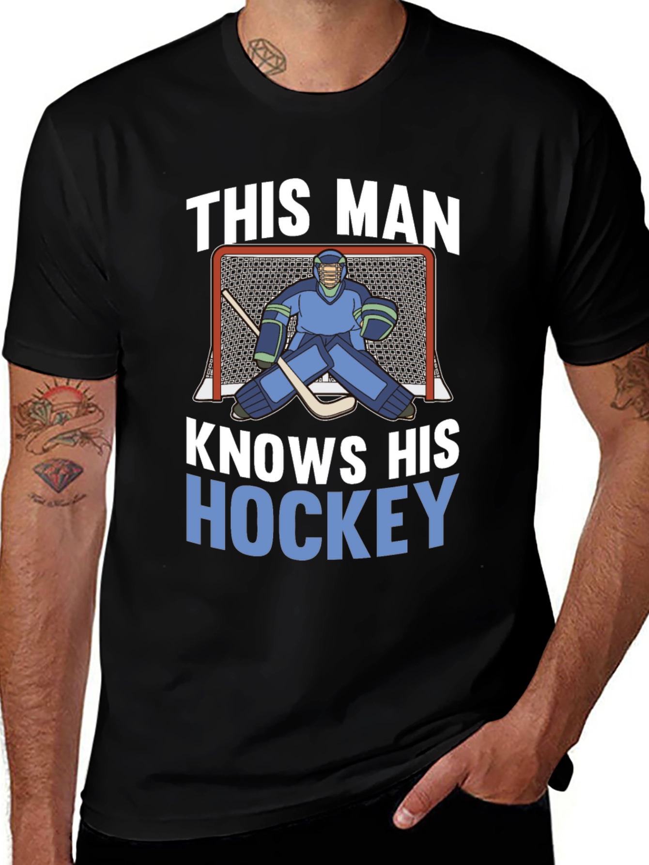 Variant 17 of This Man Knows His Hockey T-Shirt