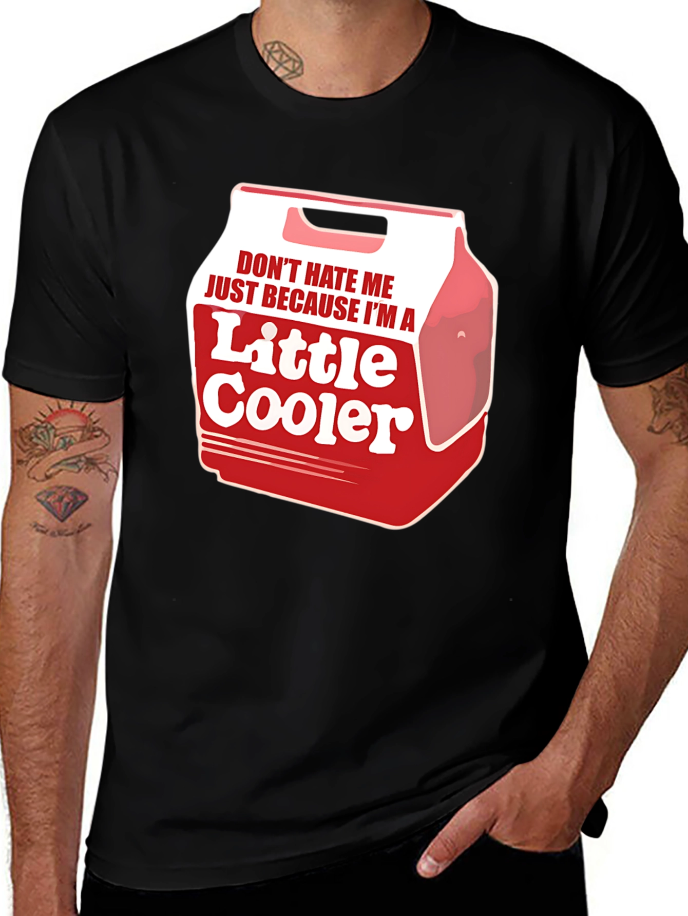 Variant 19 of Funny "Little Cooler" Graphic Black T-Shirt