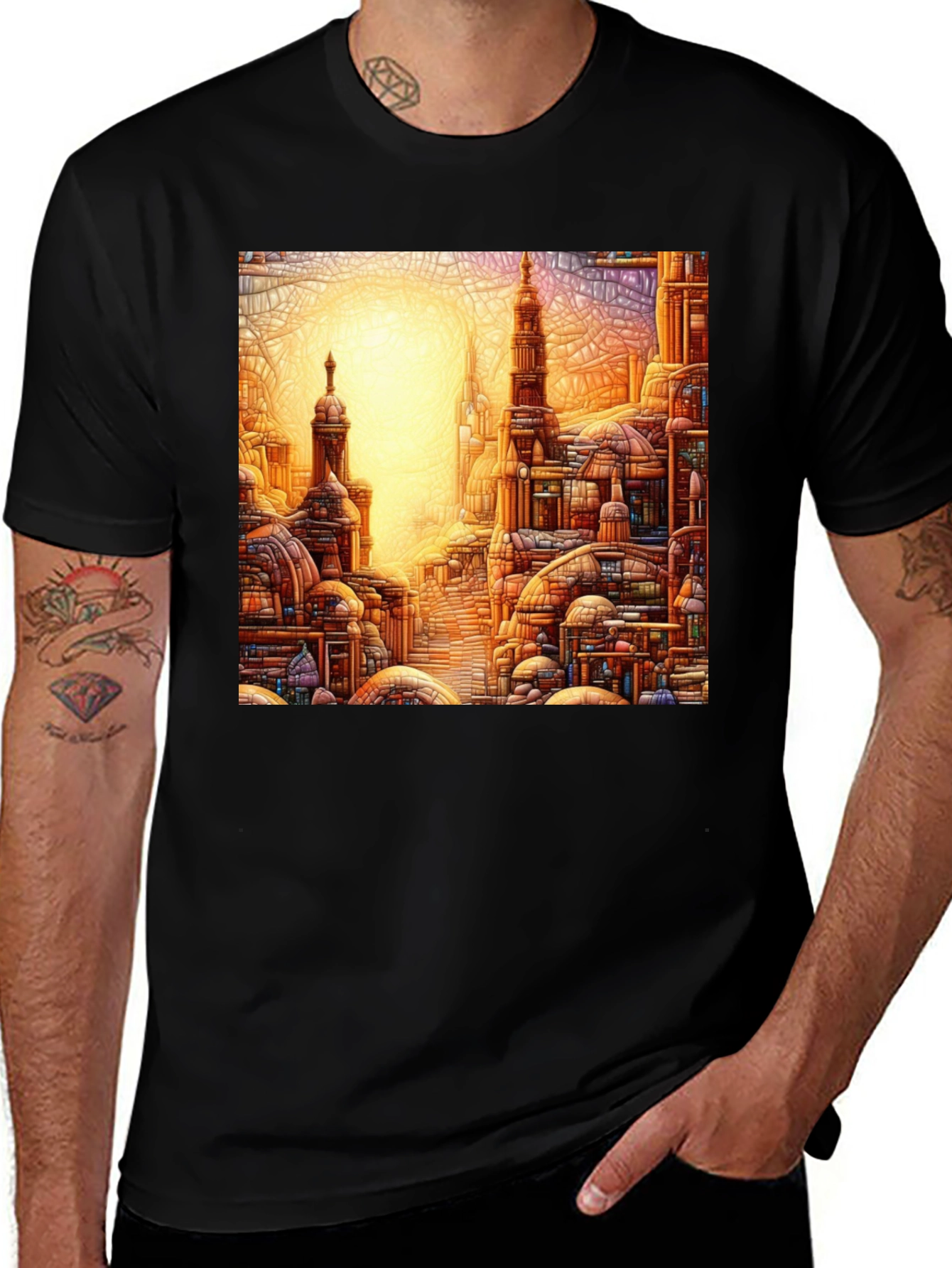 Variant 24 of Cityscape Graphic Tee - Artistic Urban Design
