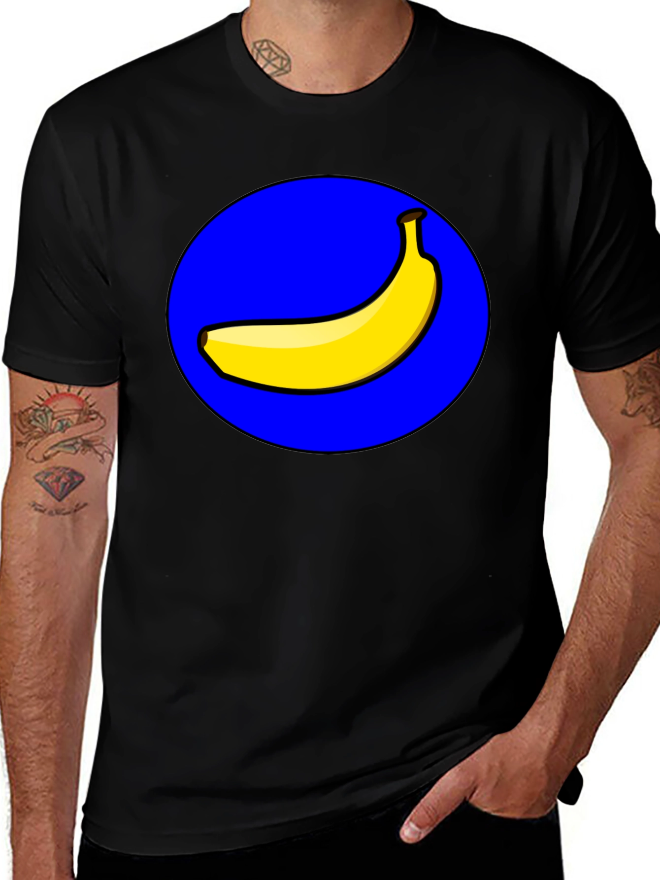 Variant 23 of Banana Graphic Tee - Black Crew Neck T-Shirt