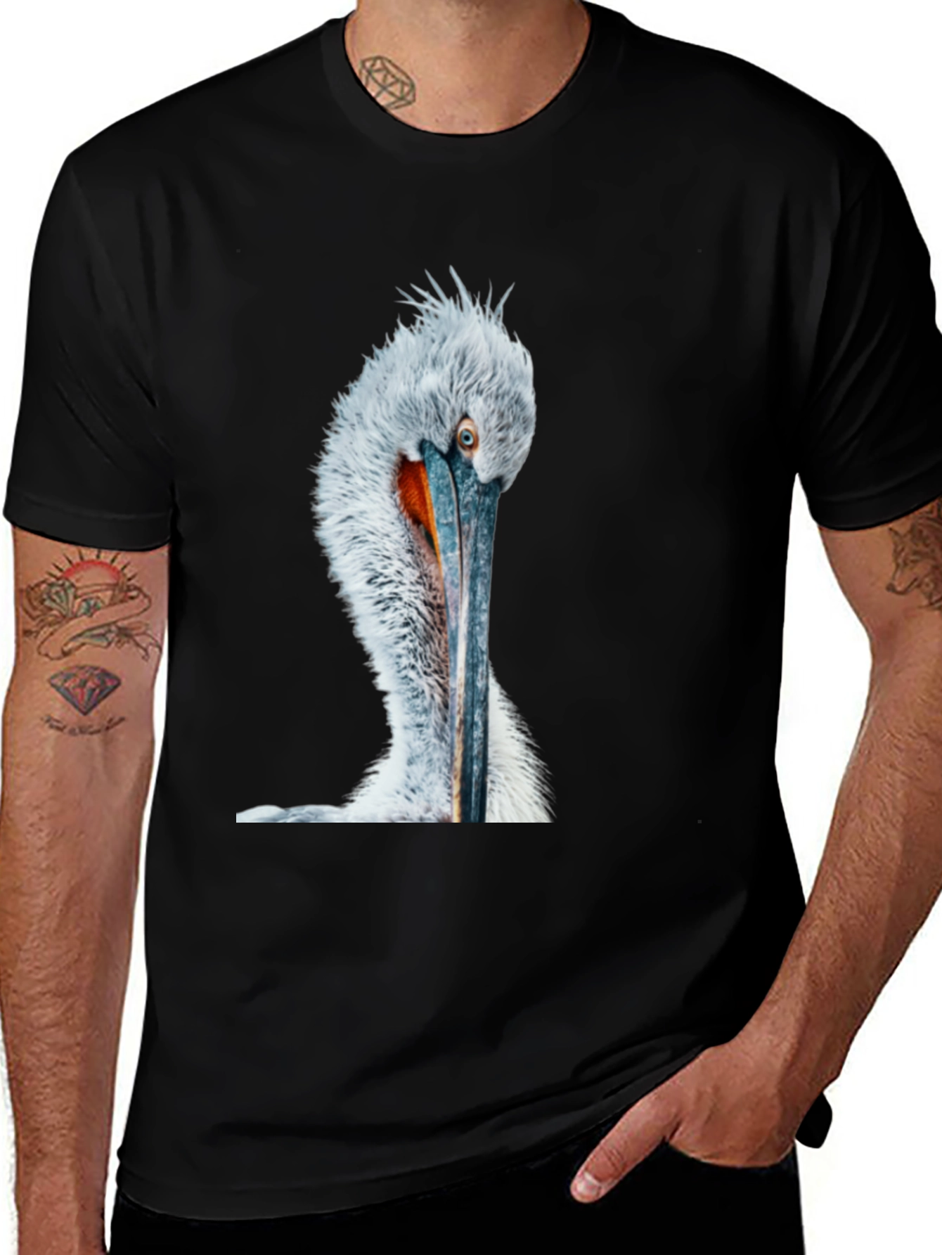 Variant 7 of Pelican Graphic Tee - Unique Bird Design