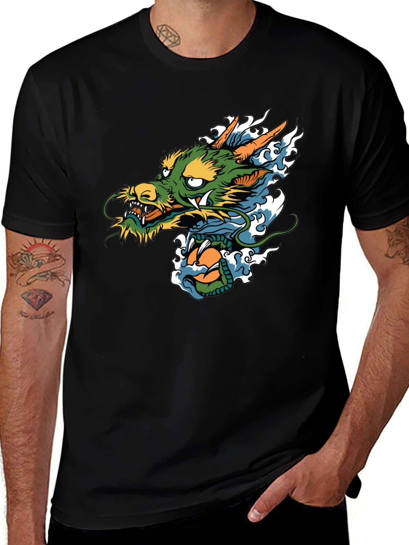 Black Dragon Graphic Black T-Shirt main image