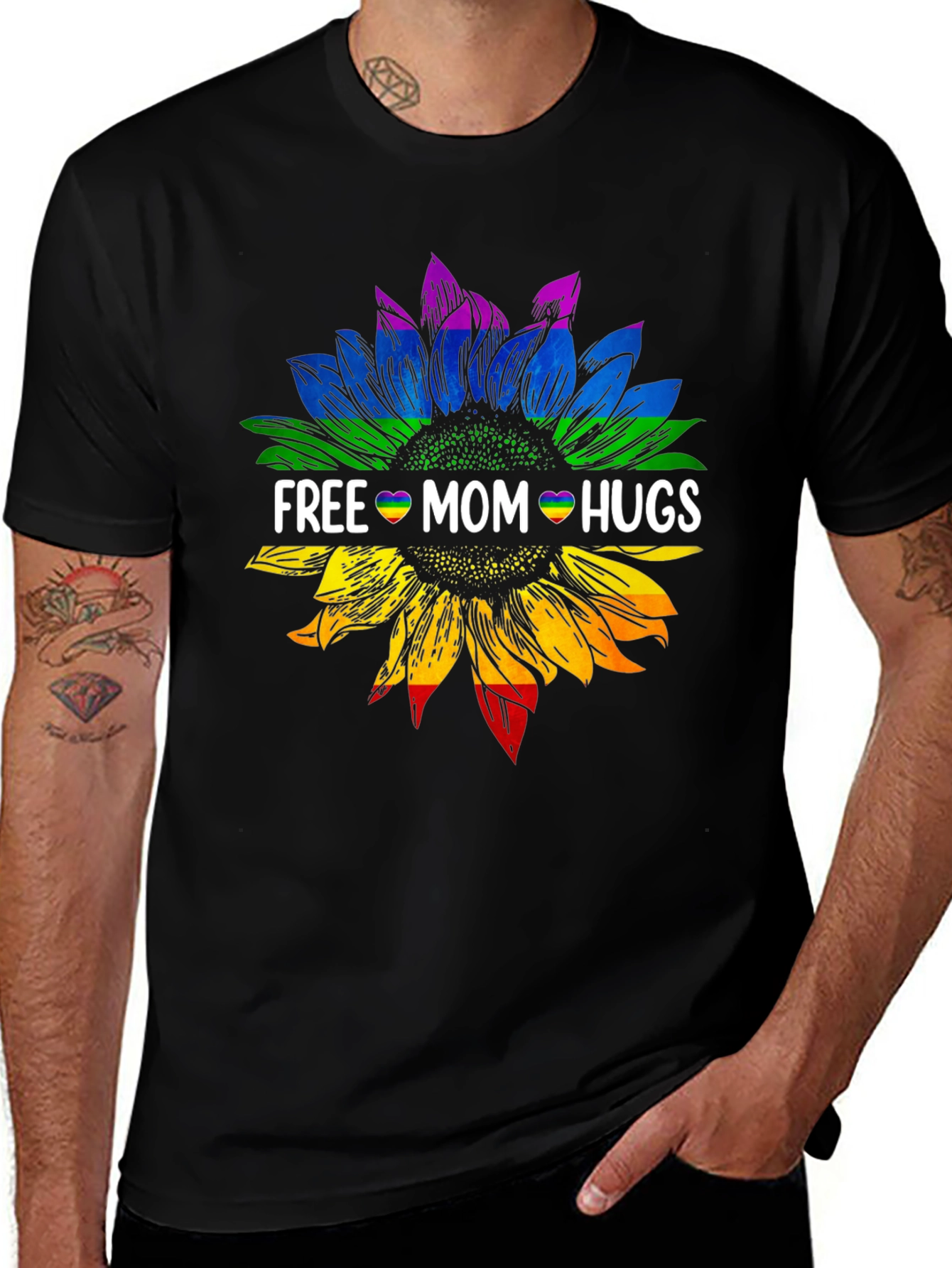 Variant 26 of Free Mom Hugs Sunflower Graphic T-Shirt