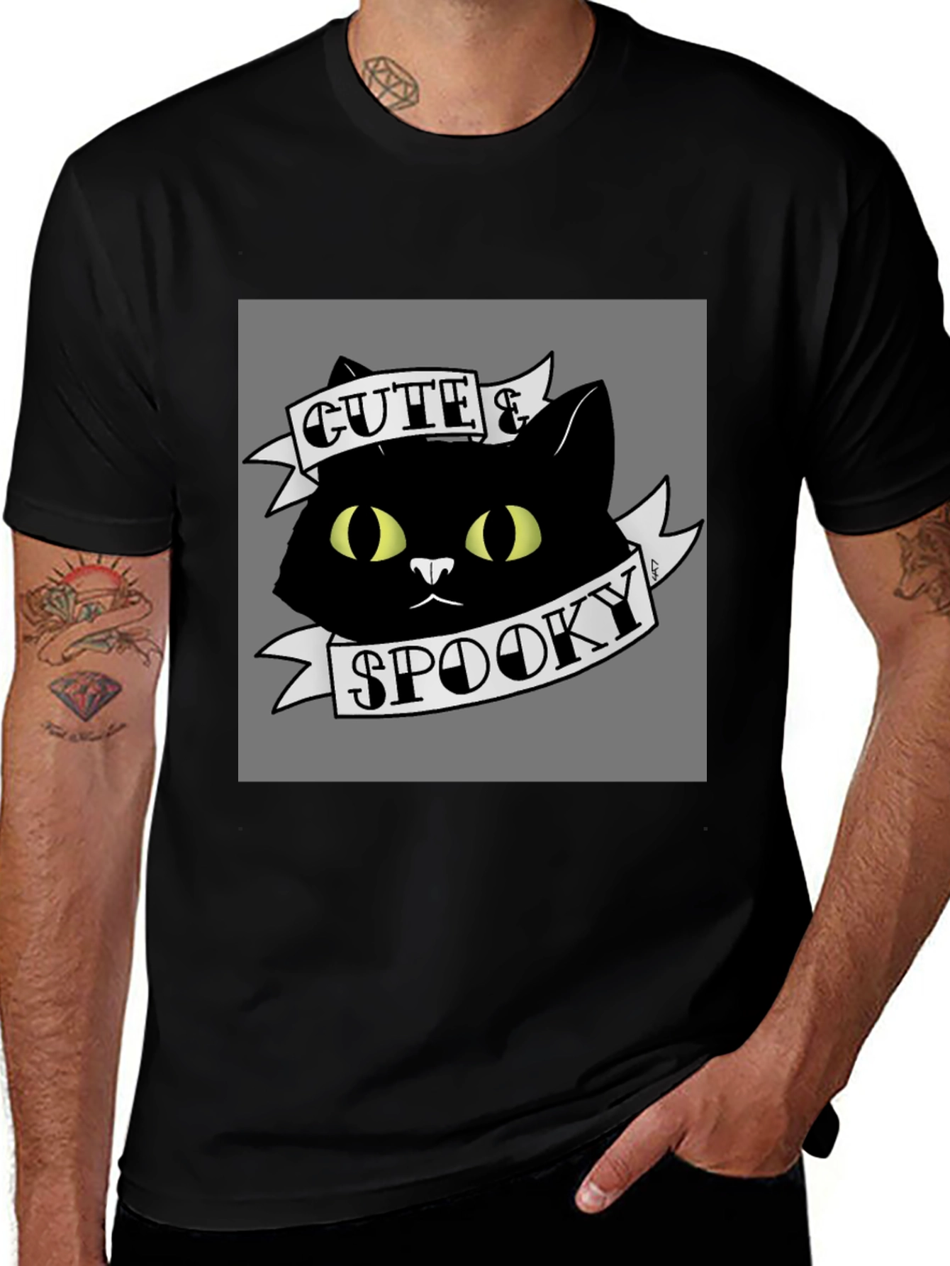 Variant 20 of Cute & Spooky Black Cat T-Shirt