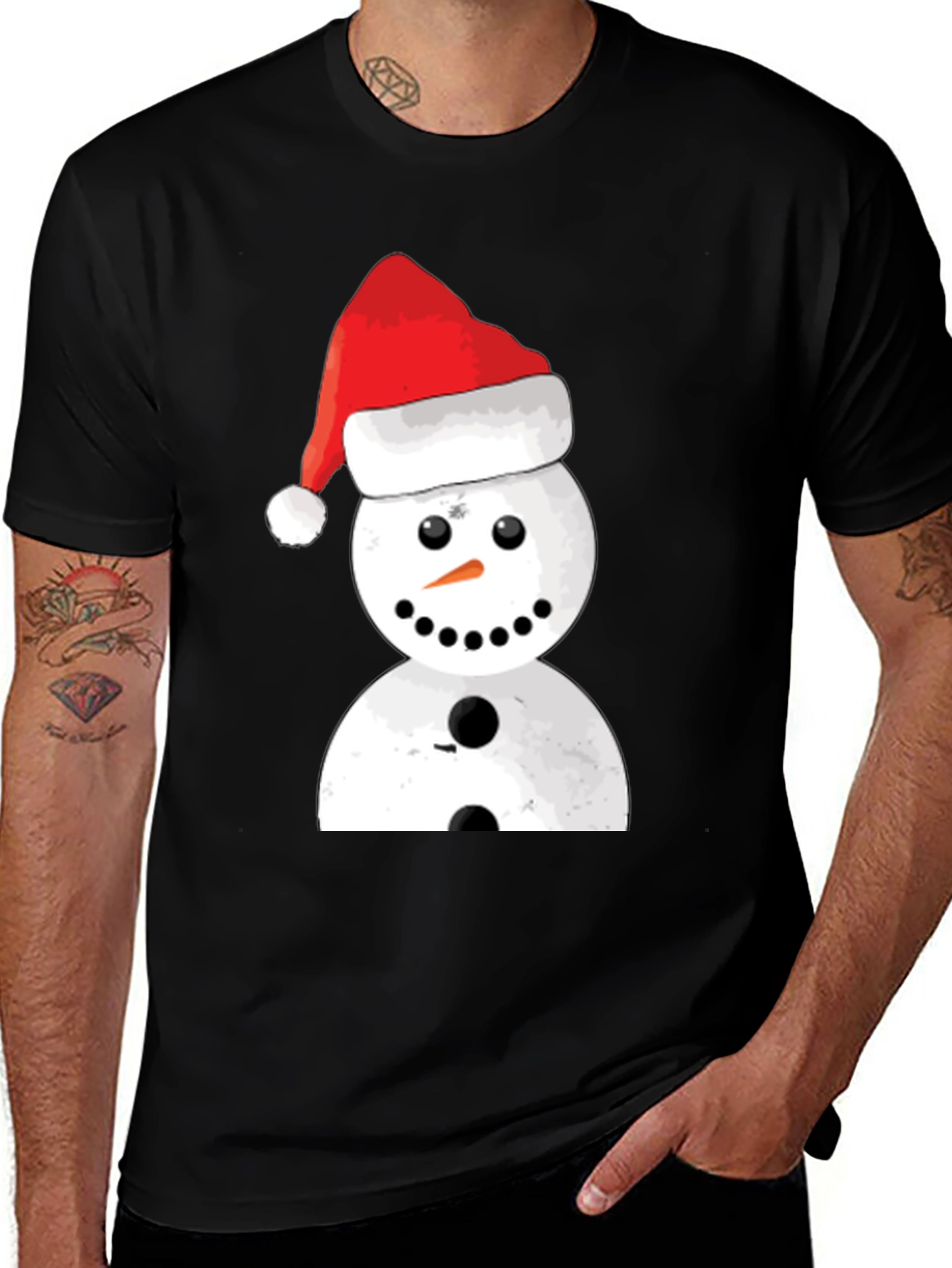 Variant 5 of Festive Snowman Graphic Tee - Holiday Cheer