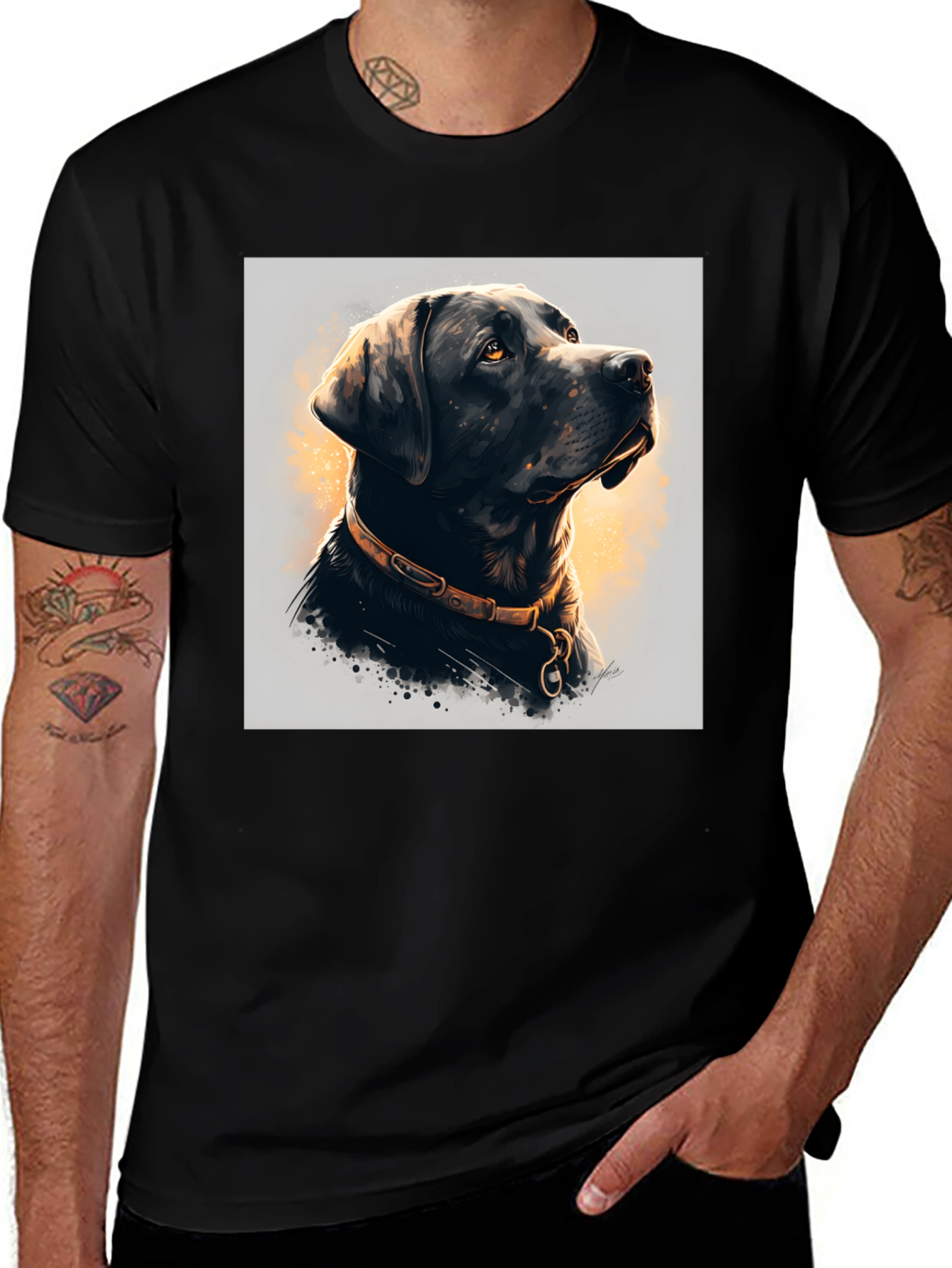 Variant 14 of Black Lab Portrait T-Shirt