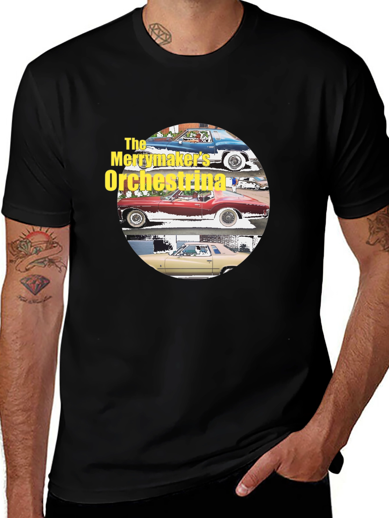 Variant 24 of Vintage Car T-Shirt: Merrymaker's Orchestra