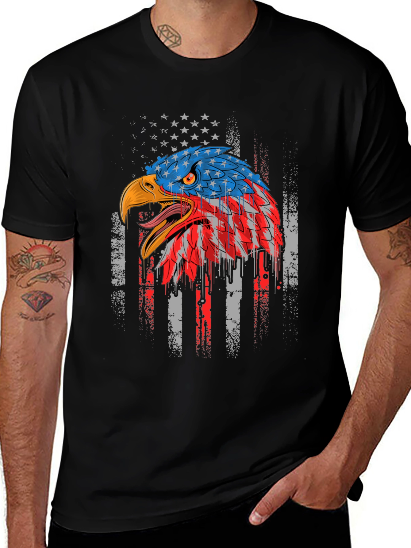 Variant 29 of Patriotic Eagle USA Flag Graphic T-Shirt