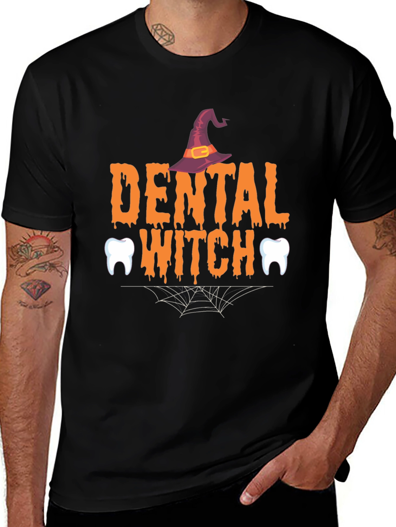 Dental Witch Halloween Graphic T-Shirt