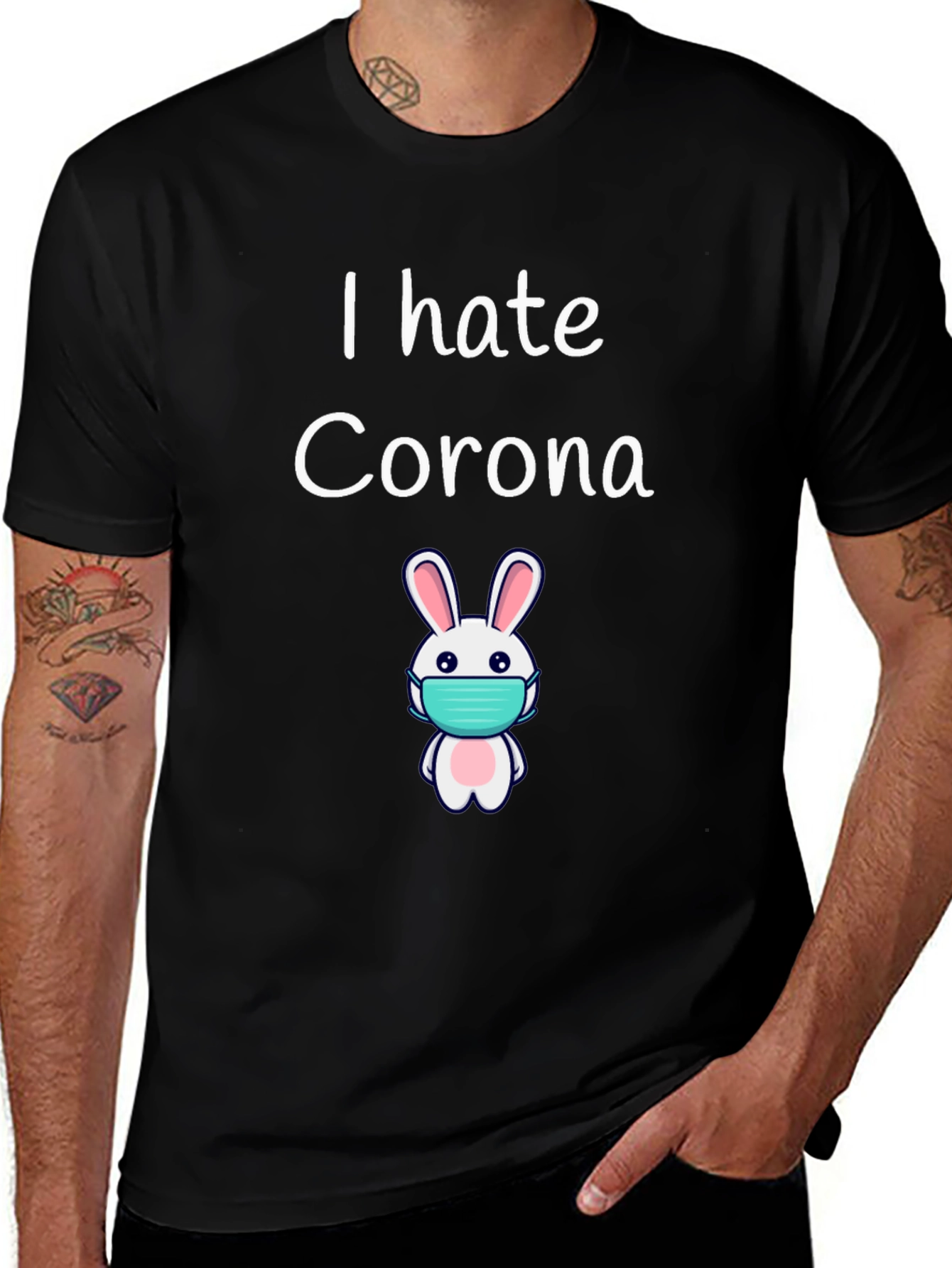 Variant 4 of I Hate Corona Bunny T-Shirt