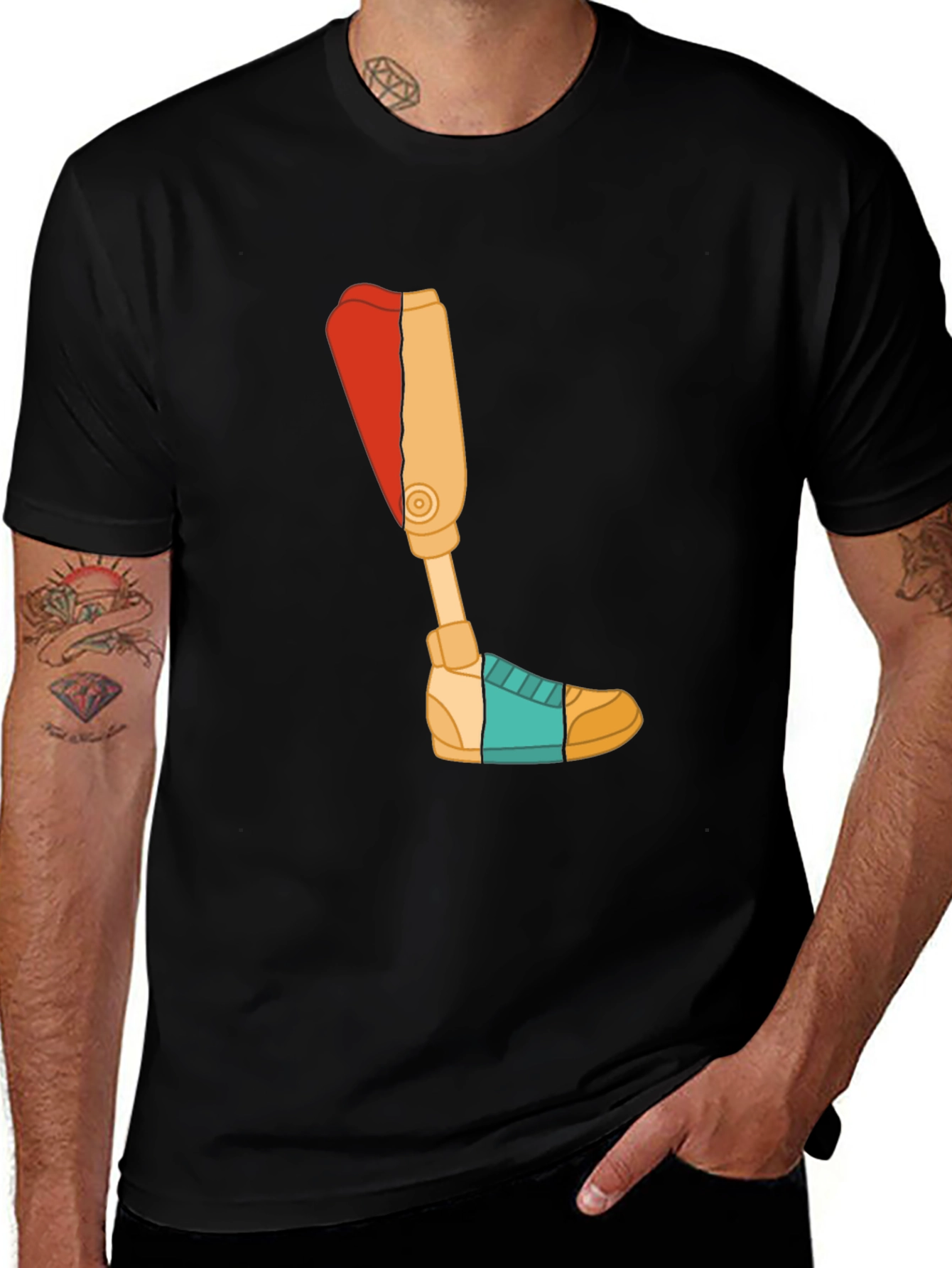 Variant 4 of Prosthetic Leg Graphic T-Shirt