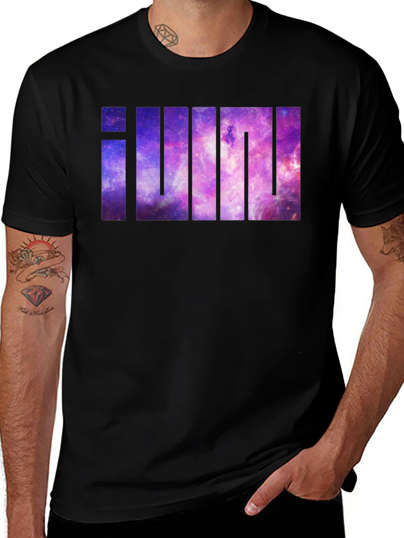 Variant 14 of Galaxy iUm Graphic T-Shirt - Modern Black Tee