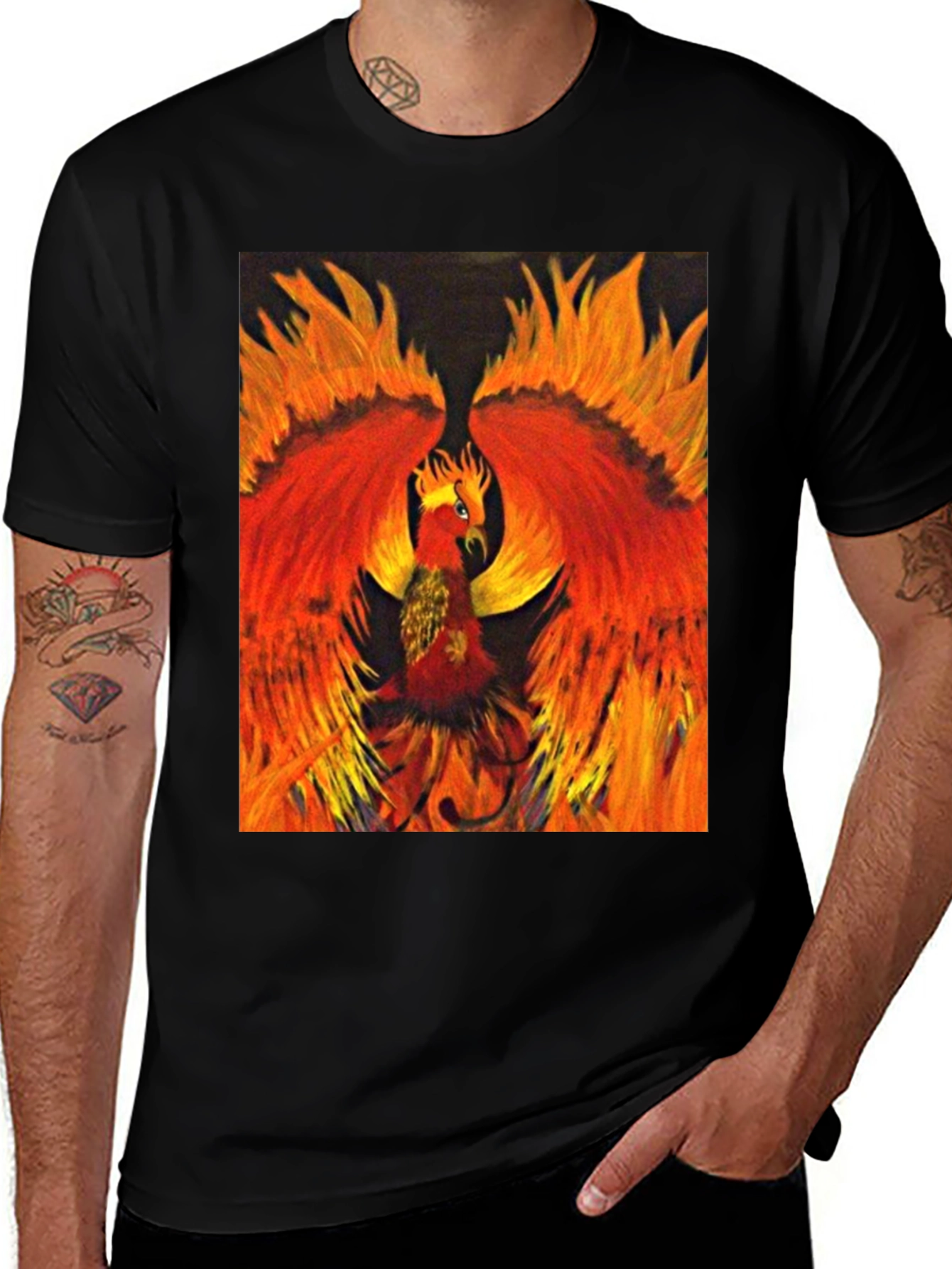 Variant 21 of Phoenix Graphic Print Black T-Shirt