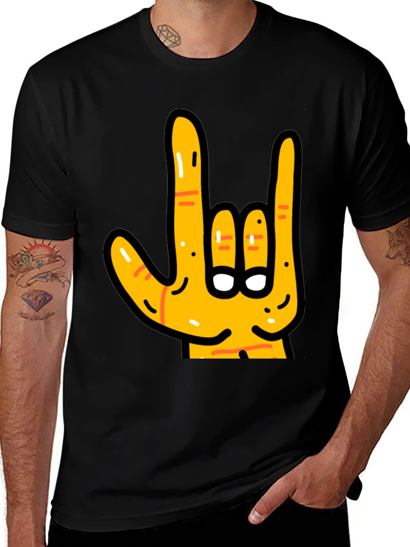 Rock On Hand Graphic T-Shirt