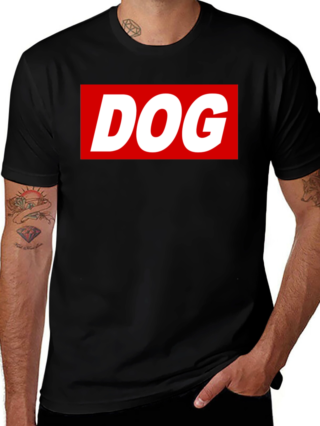 Variant 16 of Dog Graphic Tee - Black T-Shirt with Bold Design