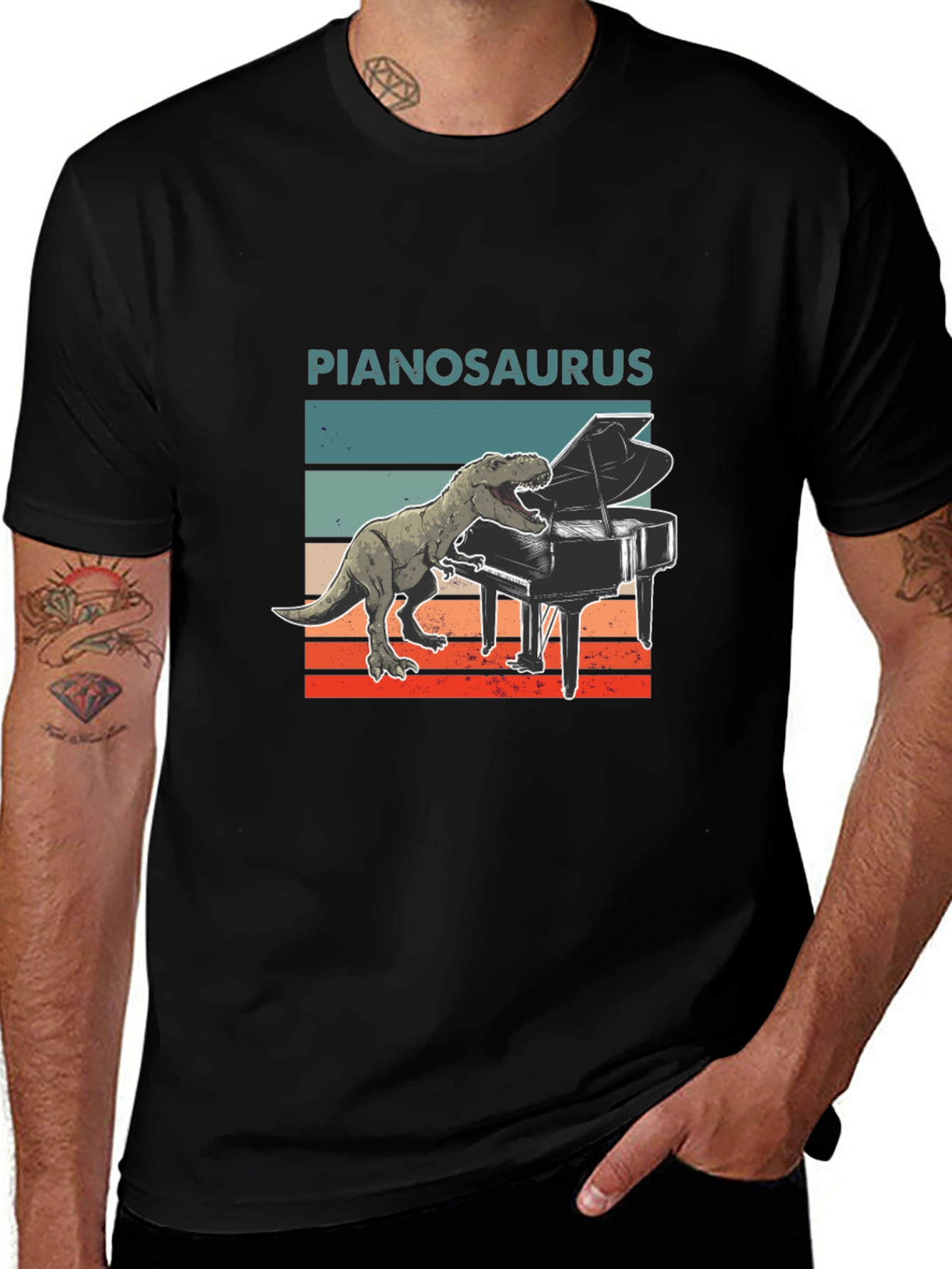 Pianosaurus T-Shirt: Dino Playing Piano Tee
