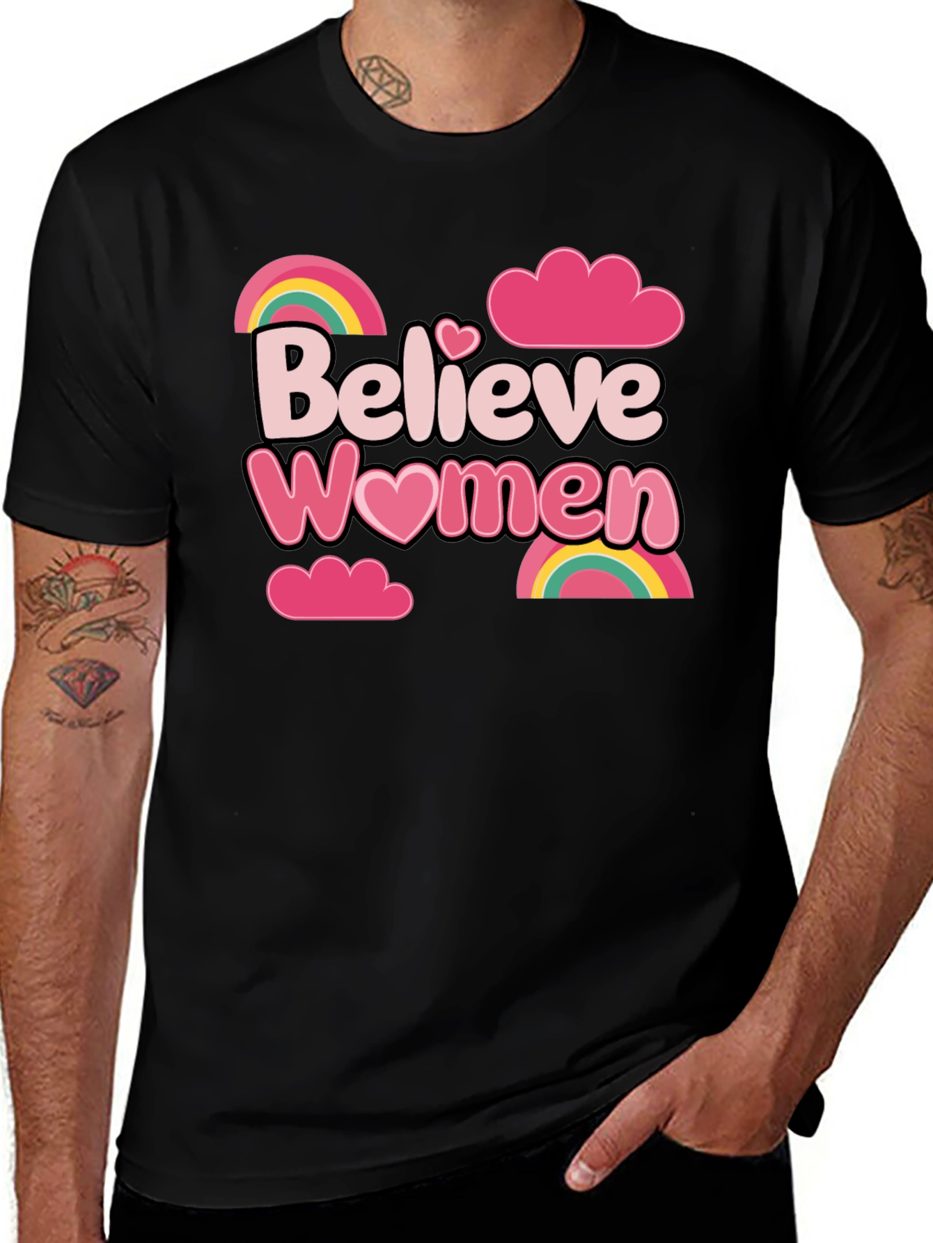 Believe Women Graphic Tee - Black