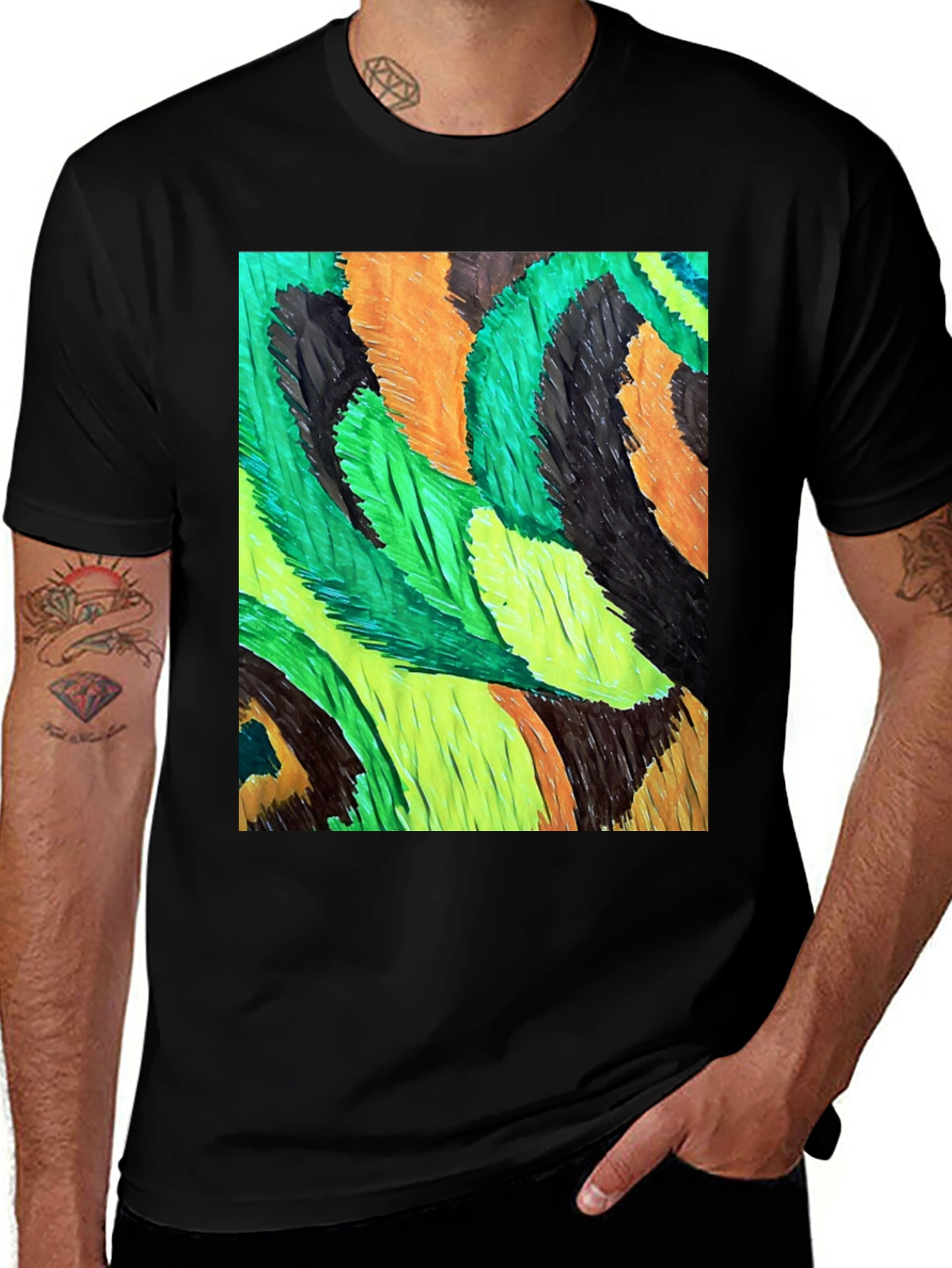 Variant 27 of Abstract Swirl Tee - Unique Graphic Print Shirt