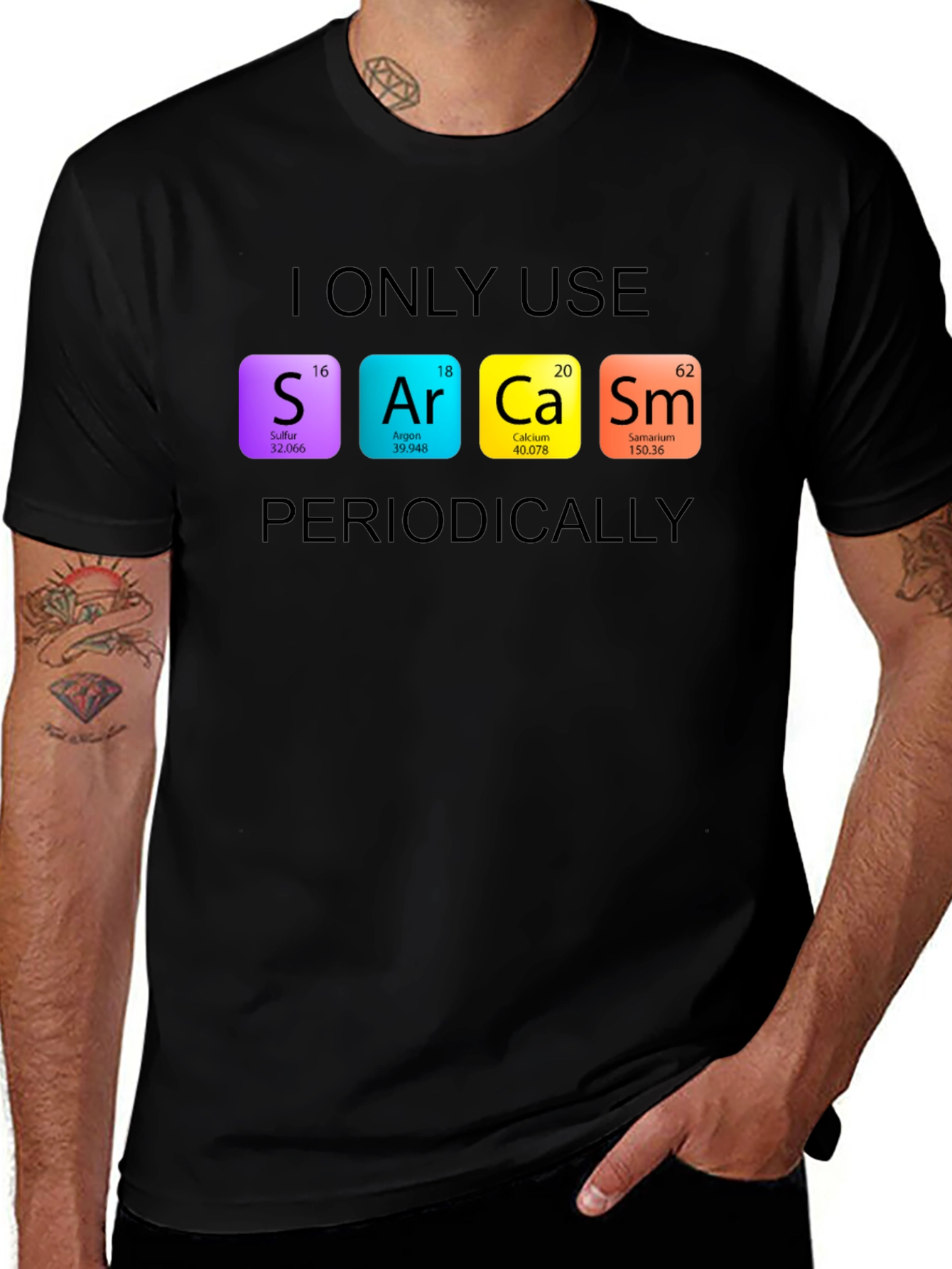 Variant 12 of Sarcasm Periodic Table Graphic Tee