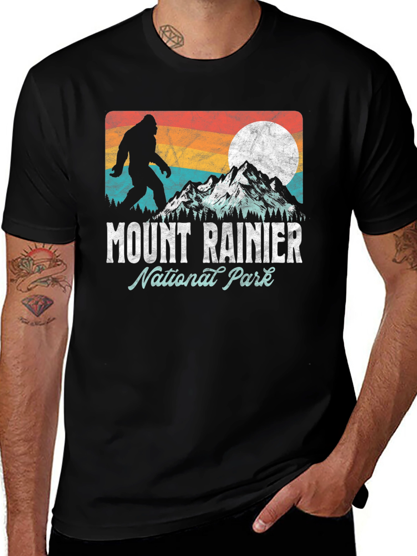 Variant 23 of Mount Rainier National Park Bigfoot Graphic T-Shirt