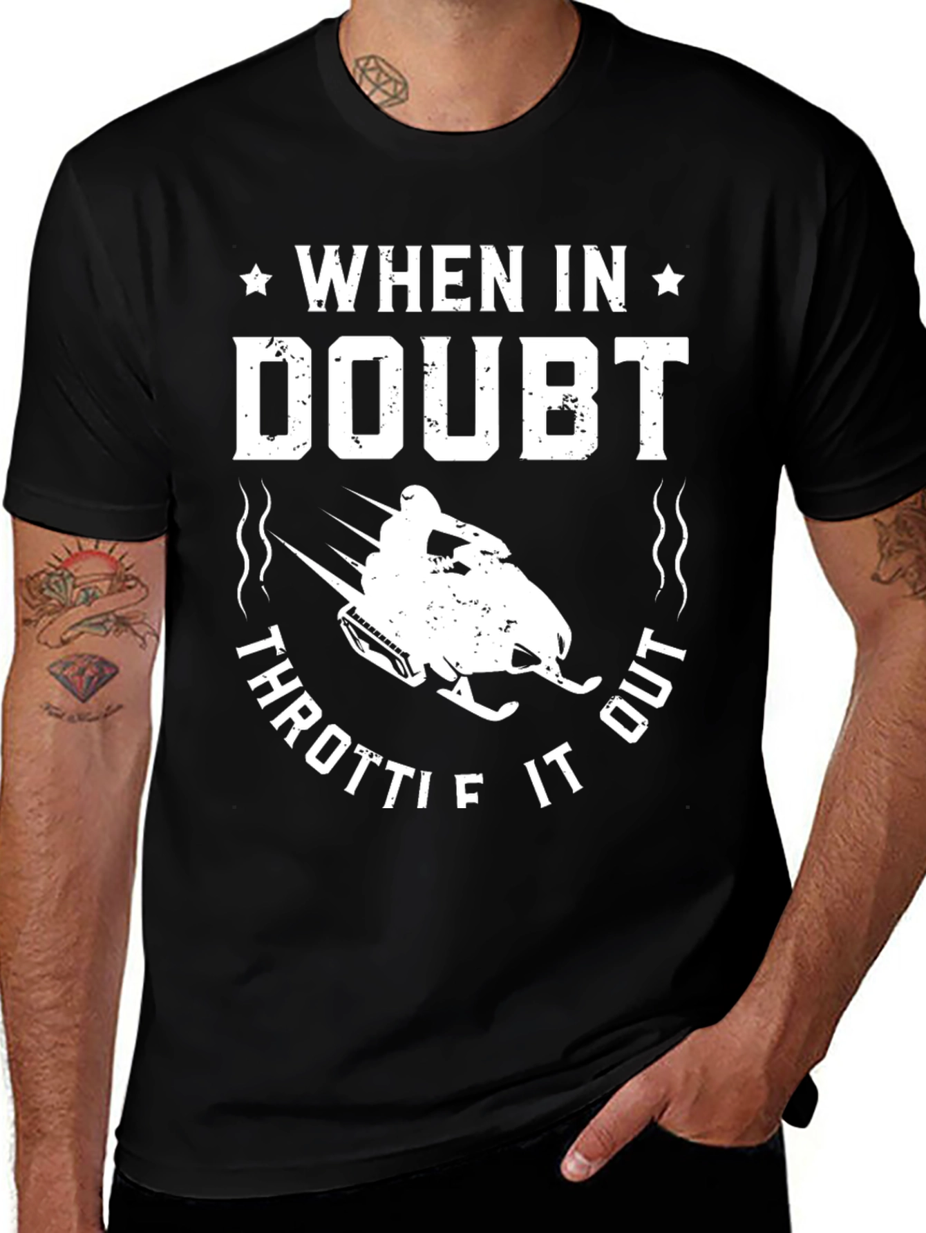 Variant 21 of When in Doubt Throttle It Out Black T-Shirt