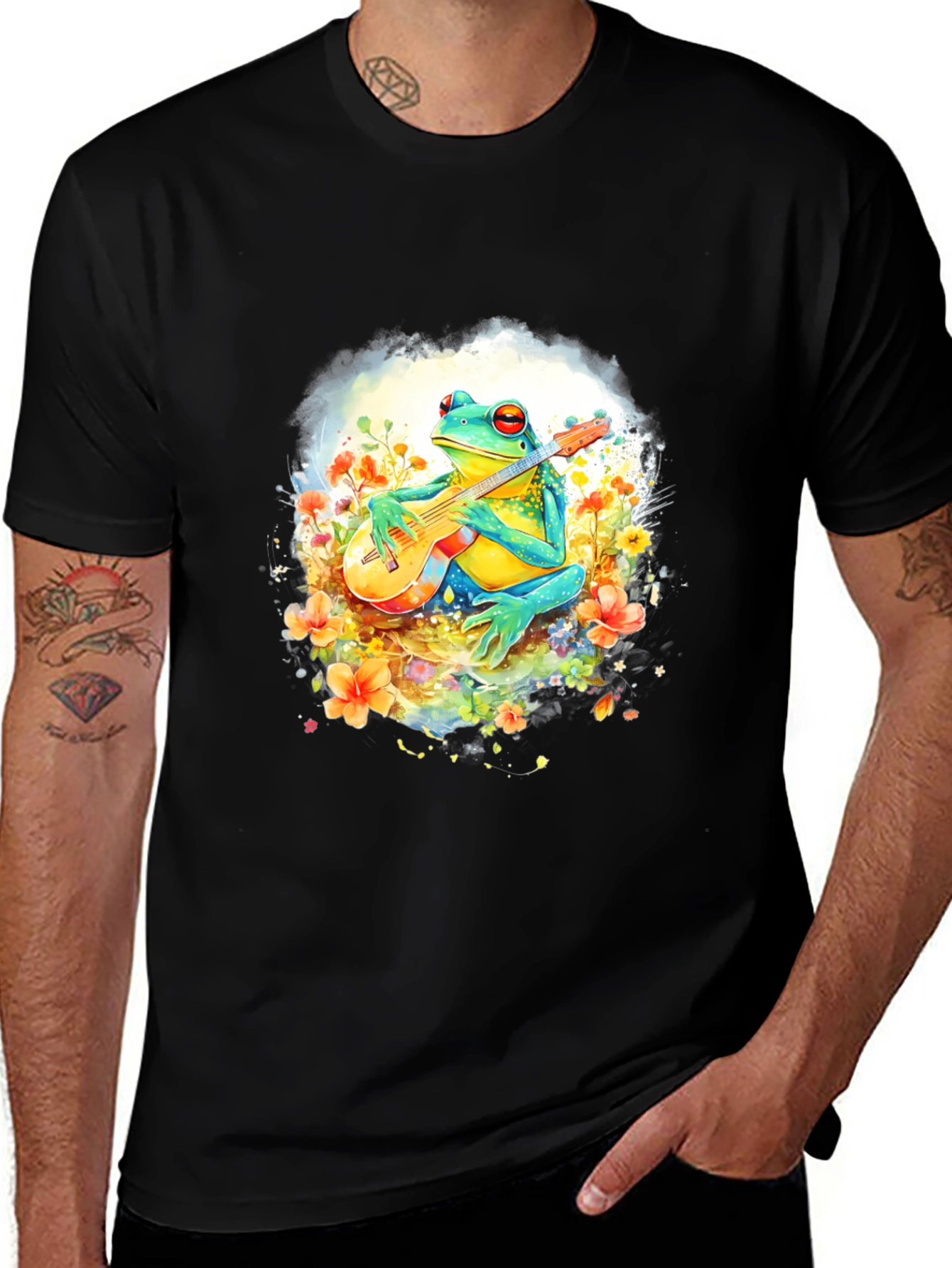 Variant 17 of Frog Guitarist T-Shirt - Musical Amphibian Tee