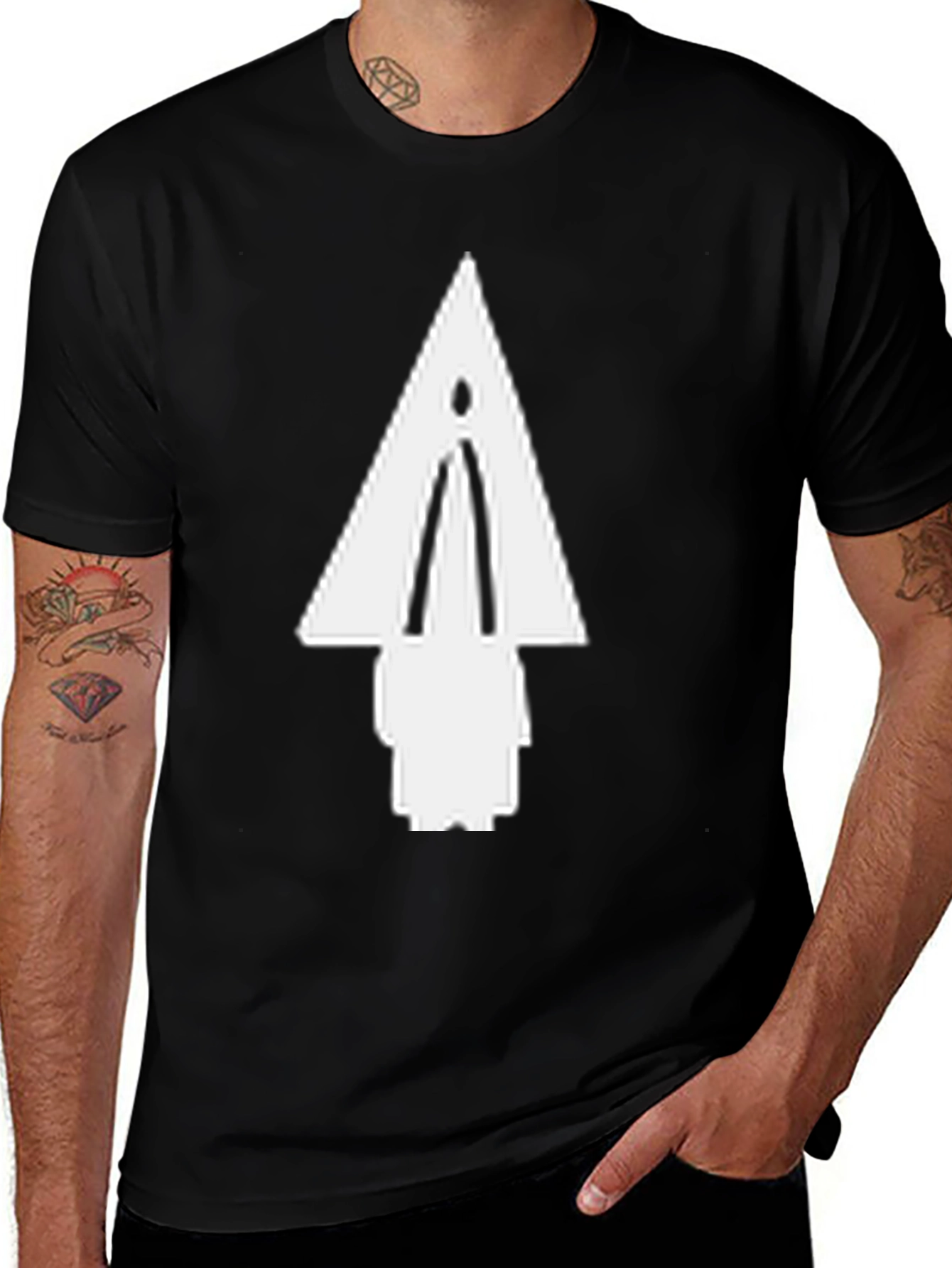 Variant 11 of Modern Arrowhead Graphic Tee - Black Cotton Blend
