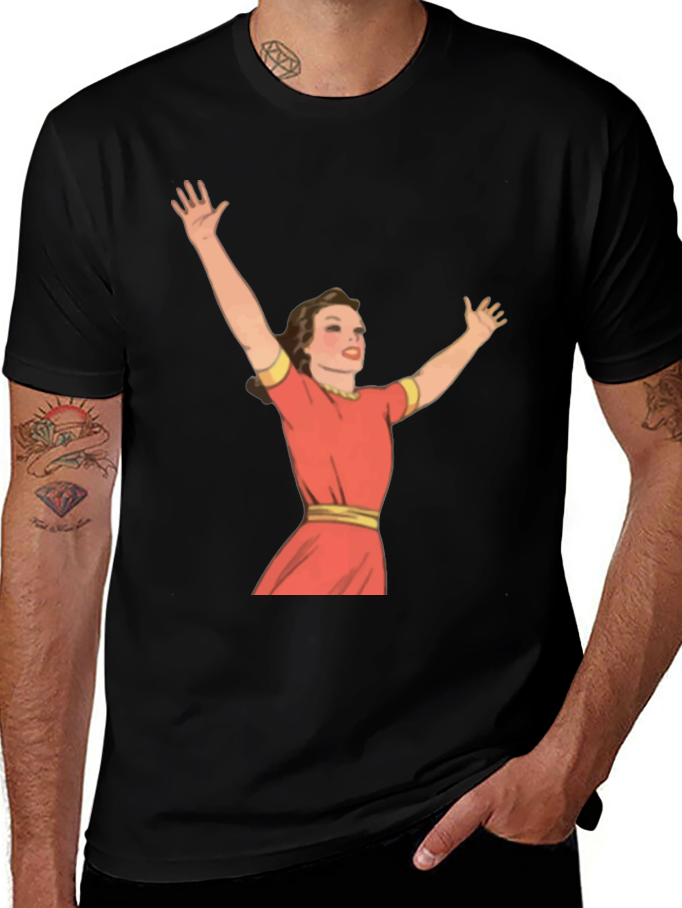 Variant 26 of Retro Woman Graphic Tee - Vintage Style T-Shirt