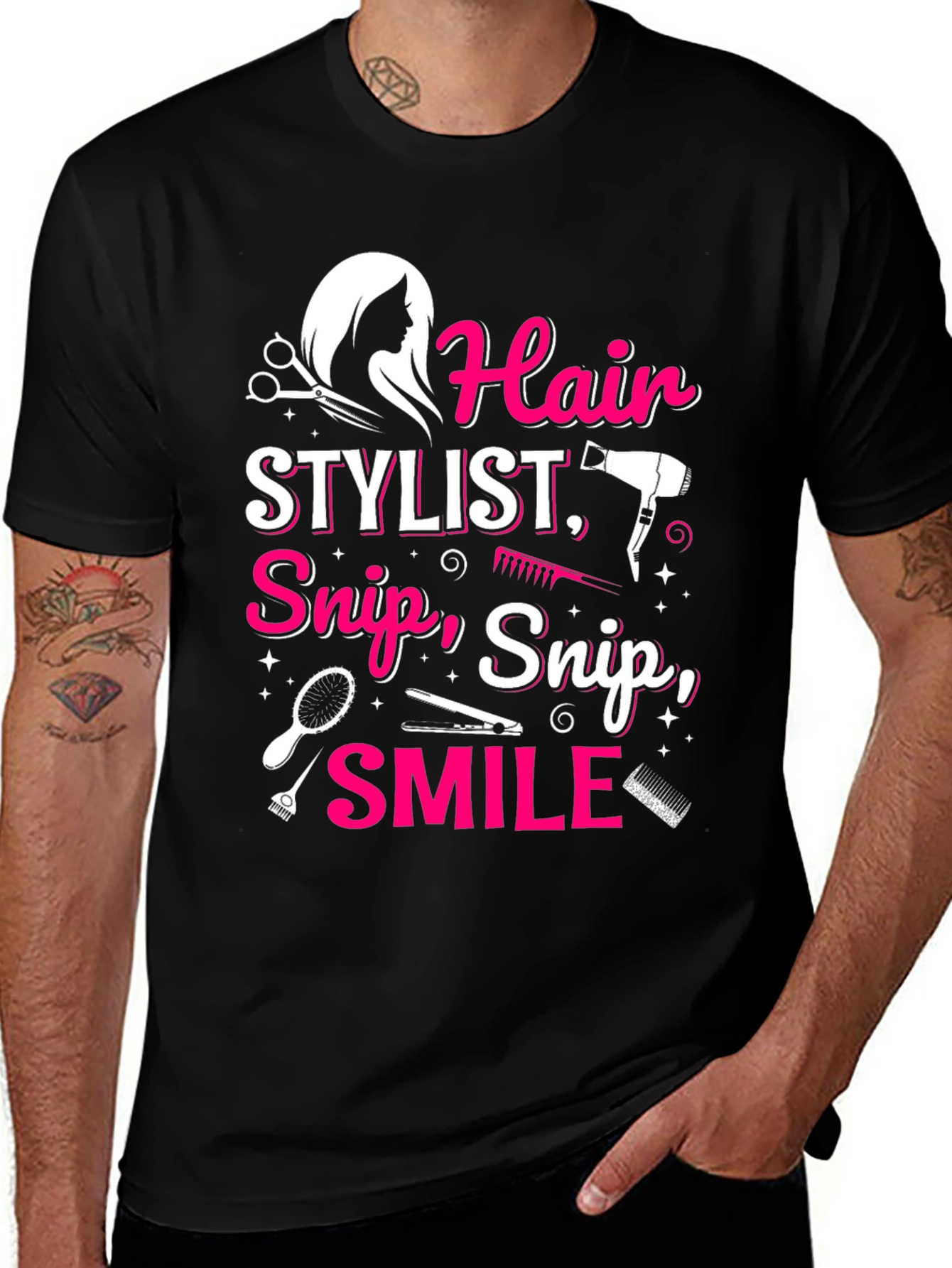 Variant 5 of Hair Stylist T-Shirt - Snip, Snip, Smile!