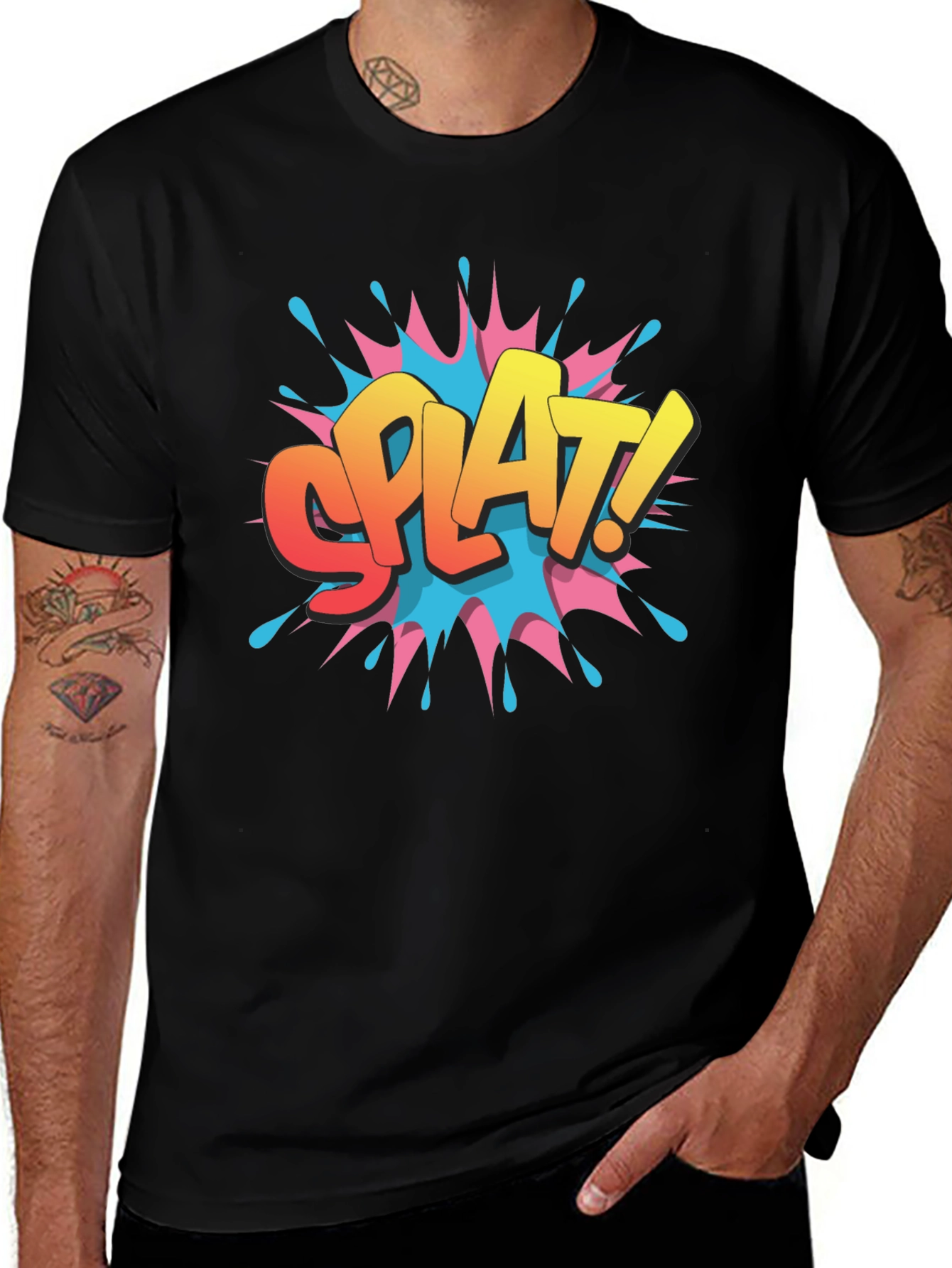 Variant 30 of SPLAT! Graphic Print Black T-Shirt