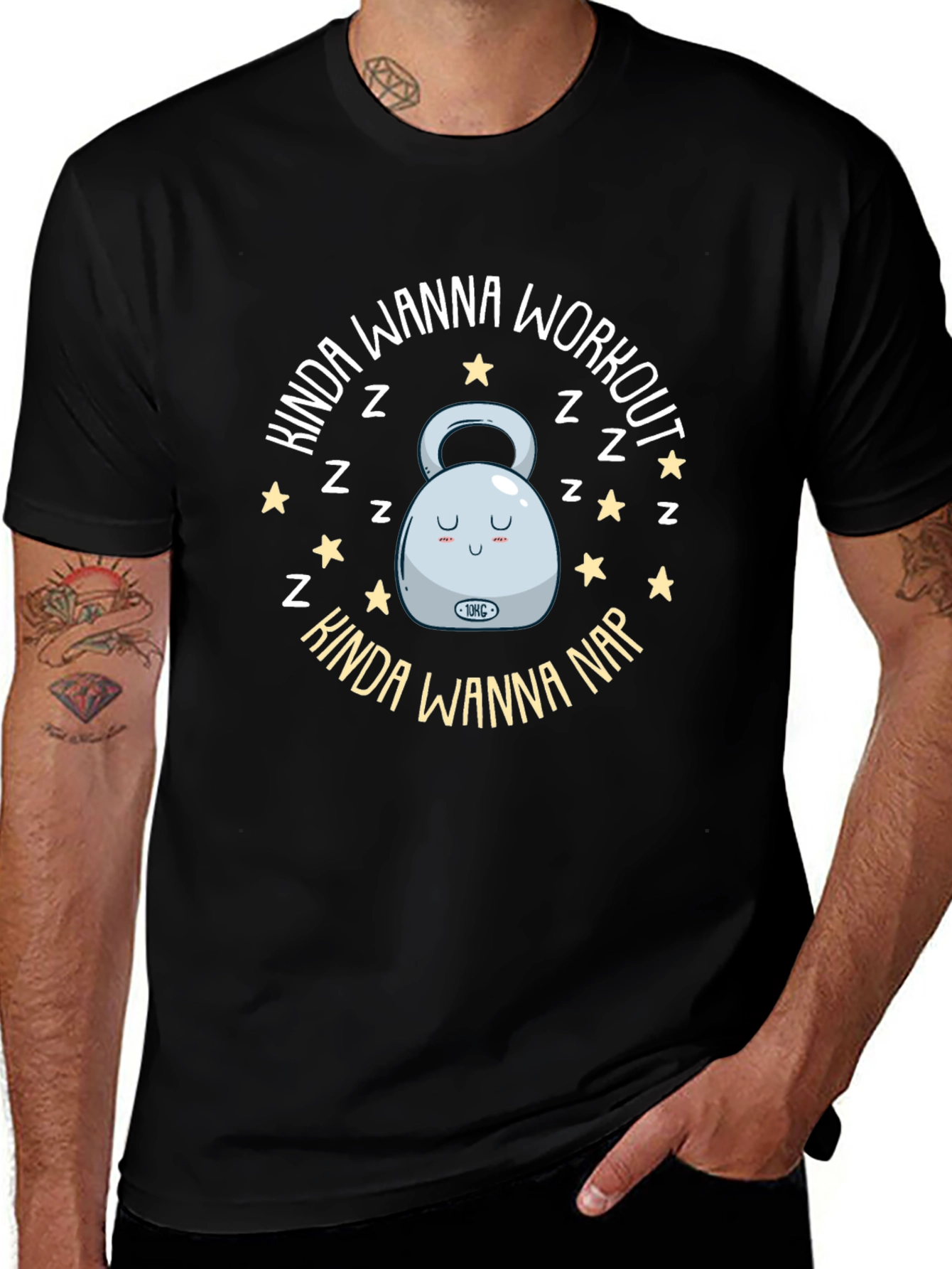 Camiseta Negra Divertida: ¿Entrenar o Siesta?