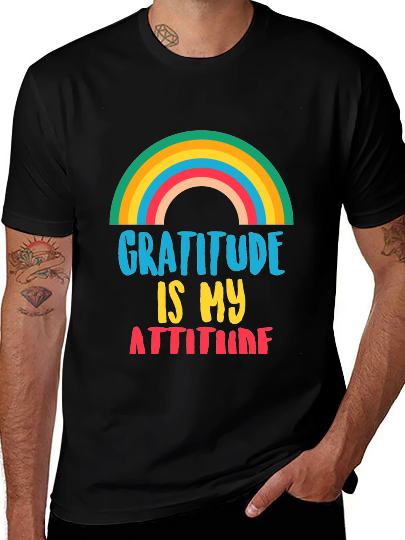 Gratitude is My Attitude Black T-Shirt
