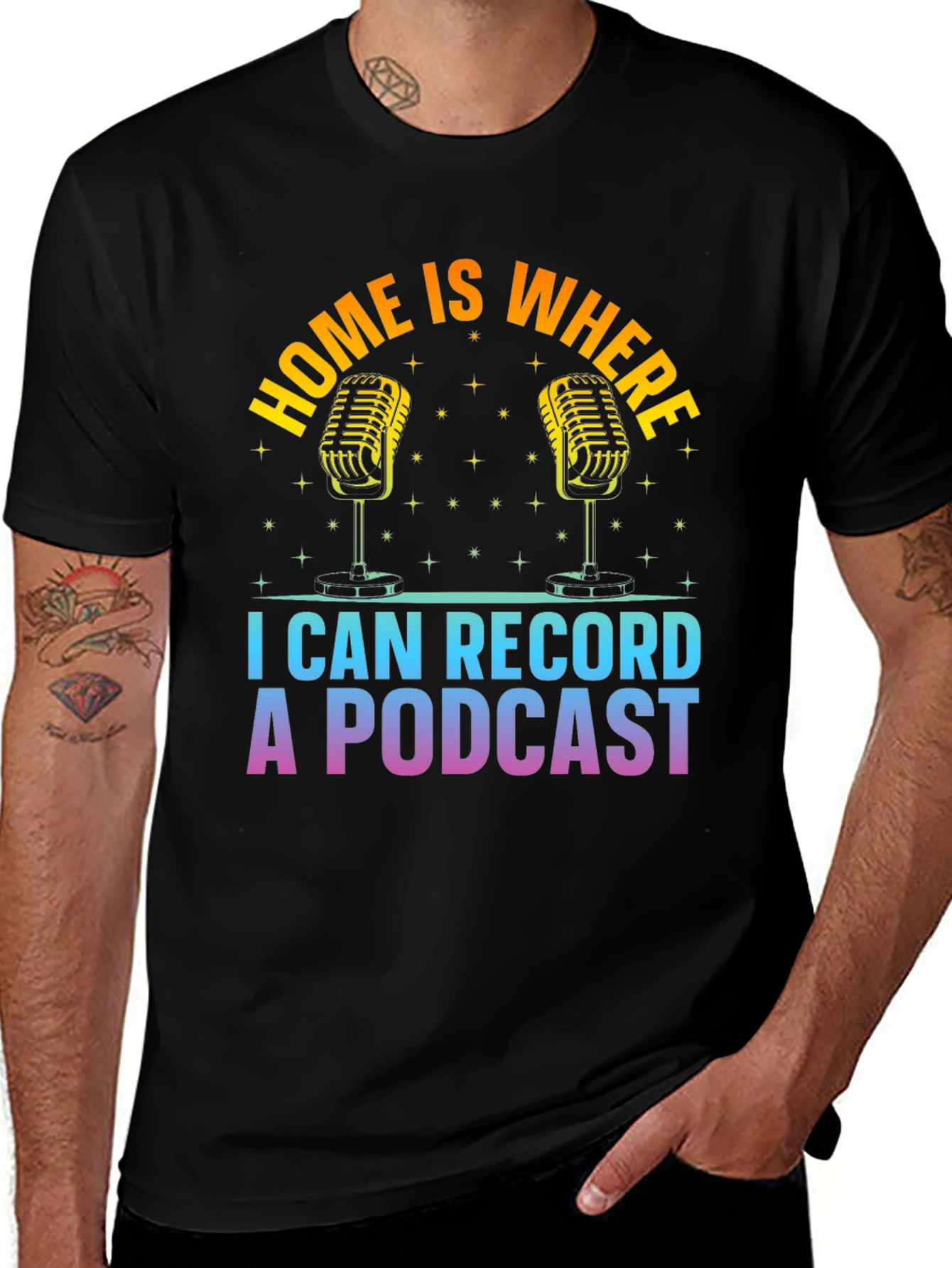 Podcast Recording T-Shirt - Home is Where I Can Record
