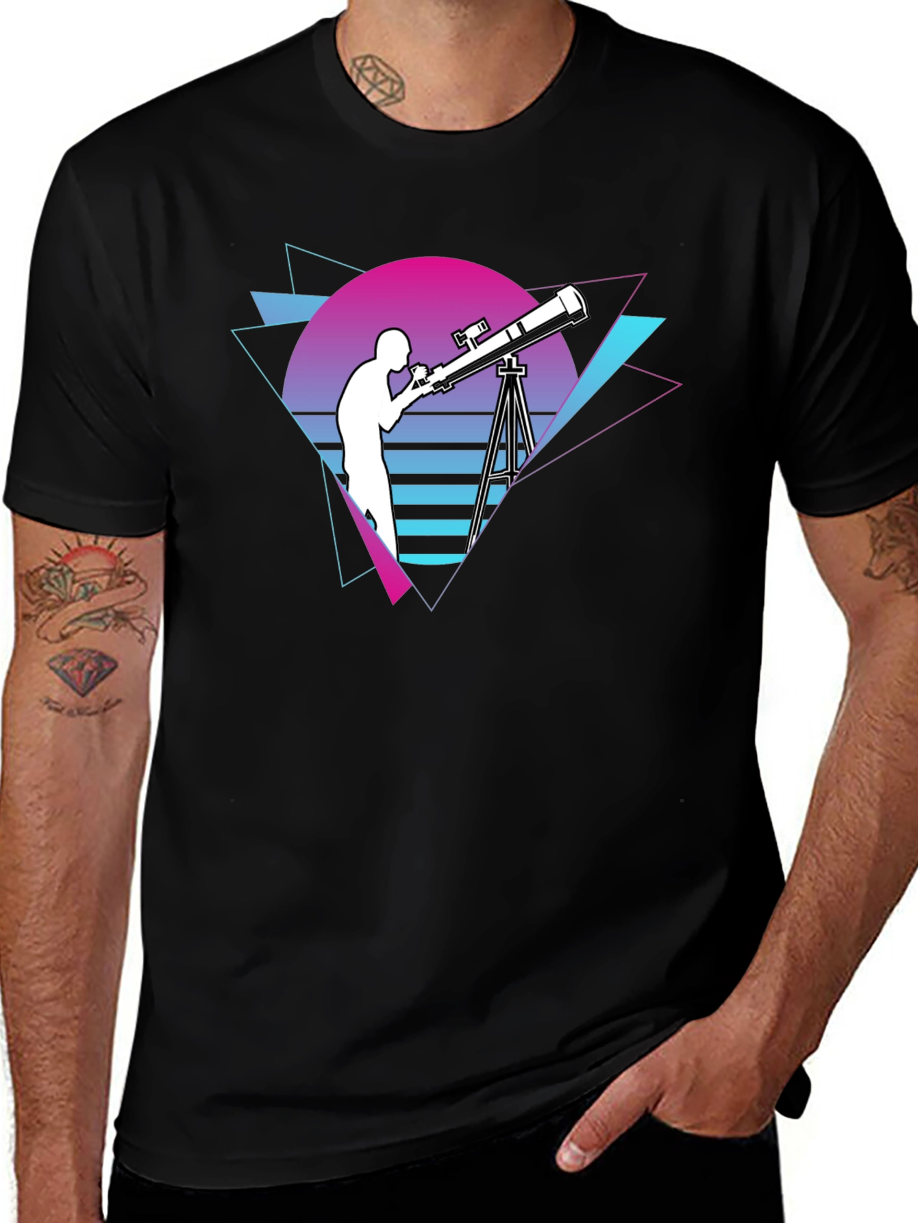 Variant 22 of Retro Telescope Graphic T-Shirt