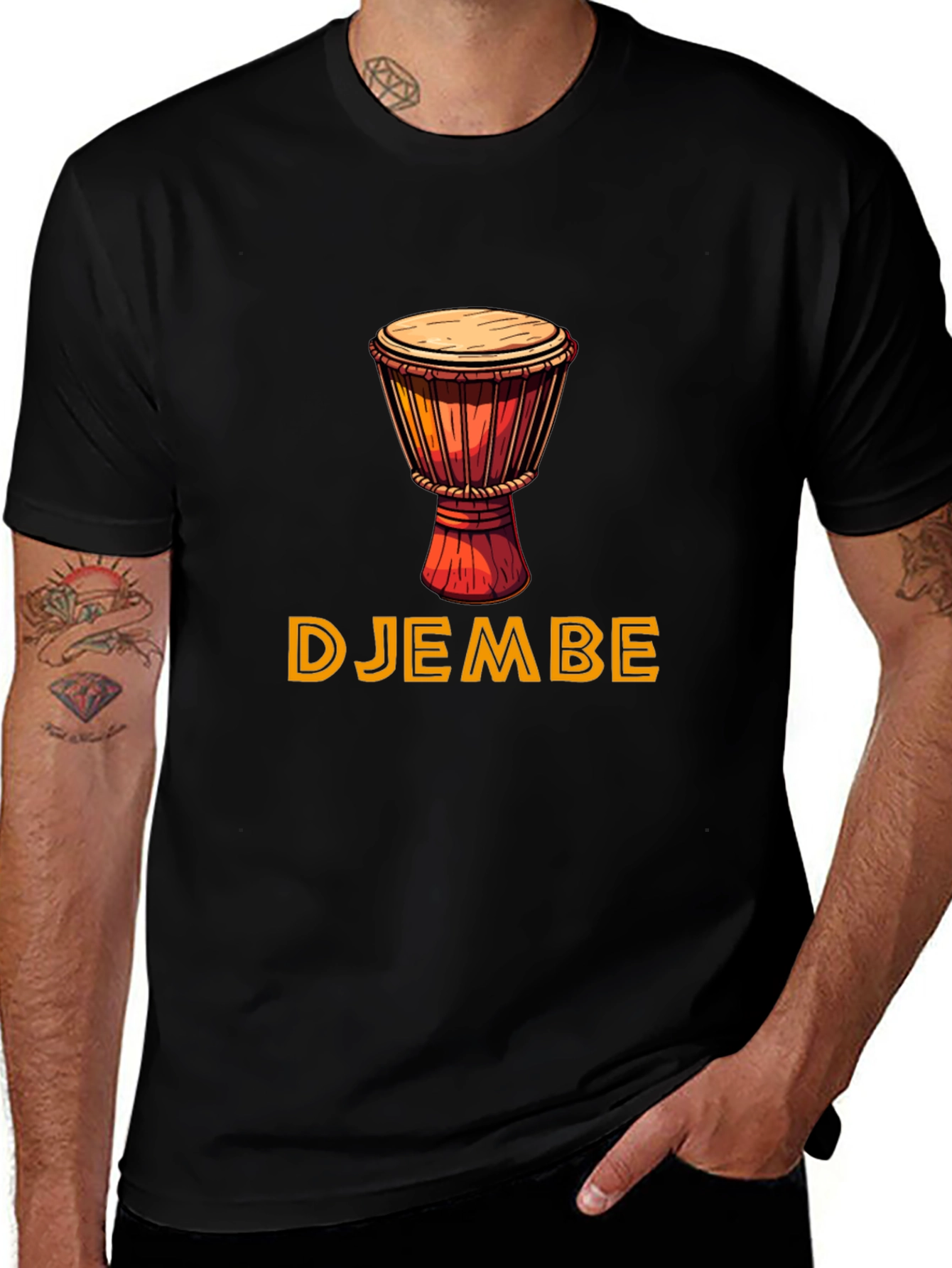 Djembe Drum Graphic Tee - Unique Music Lover Gift