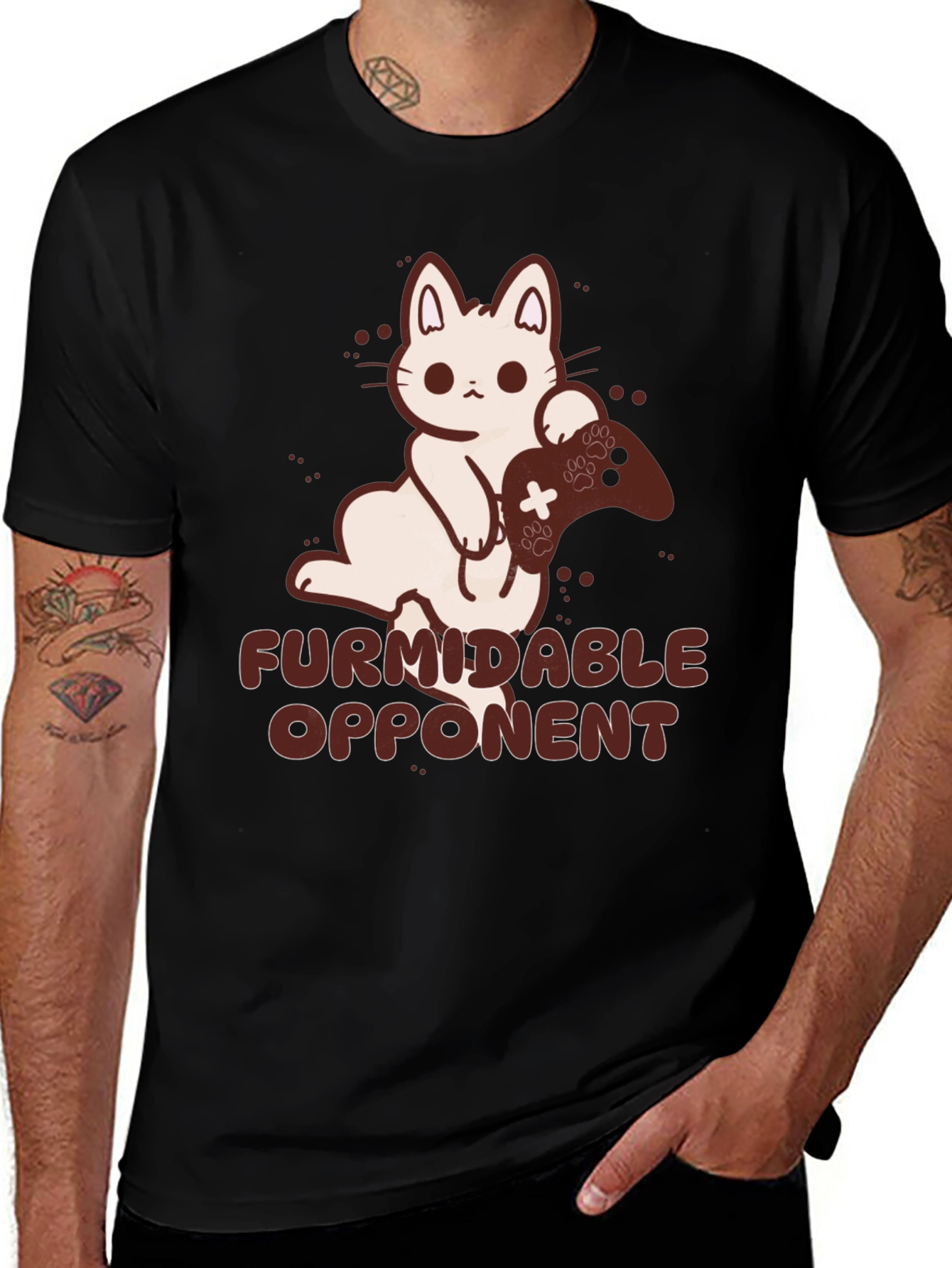 Variant 11 of Furmidaable Opponent Gamer Cat T-Shirt