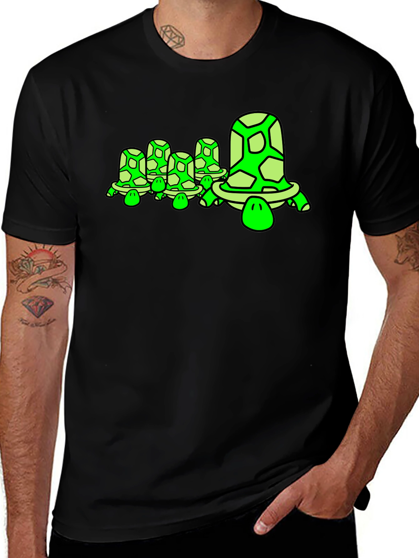Variant 28 of Turtle Family Graphic Tee - Unique Design, Soft Cotton