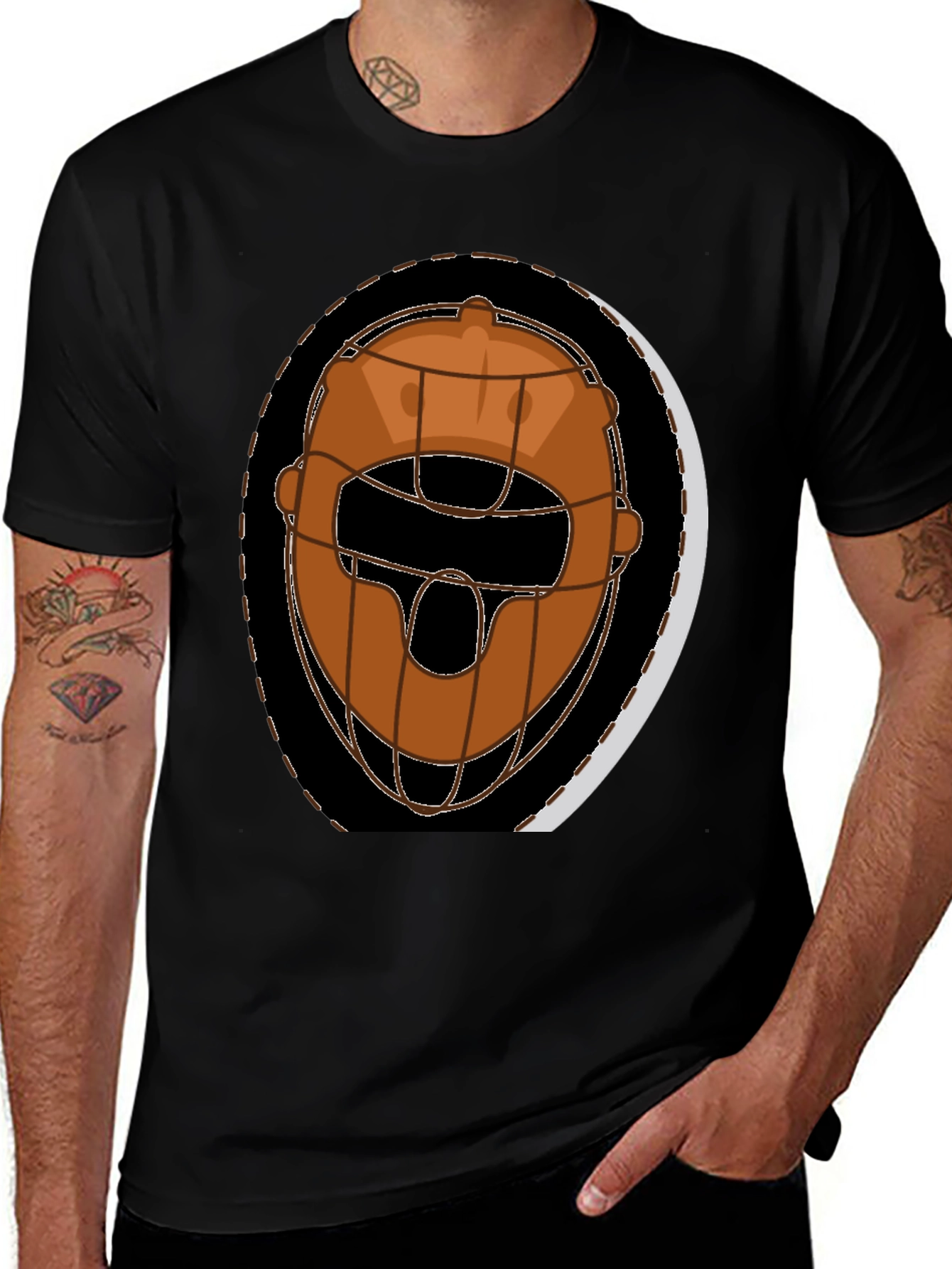 Variant 13 of Black T-Shirt with Catchers Mask Graphic