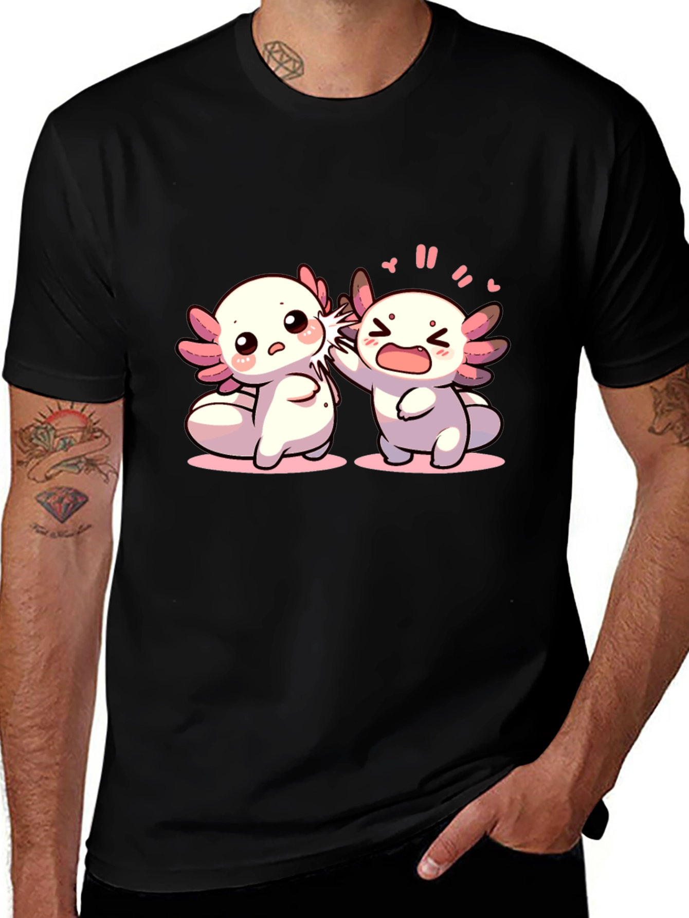 Variant 25 of Axolotl Slap Black T-Shirt