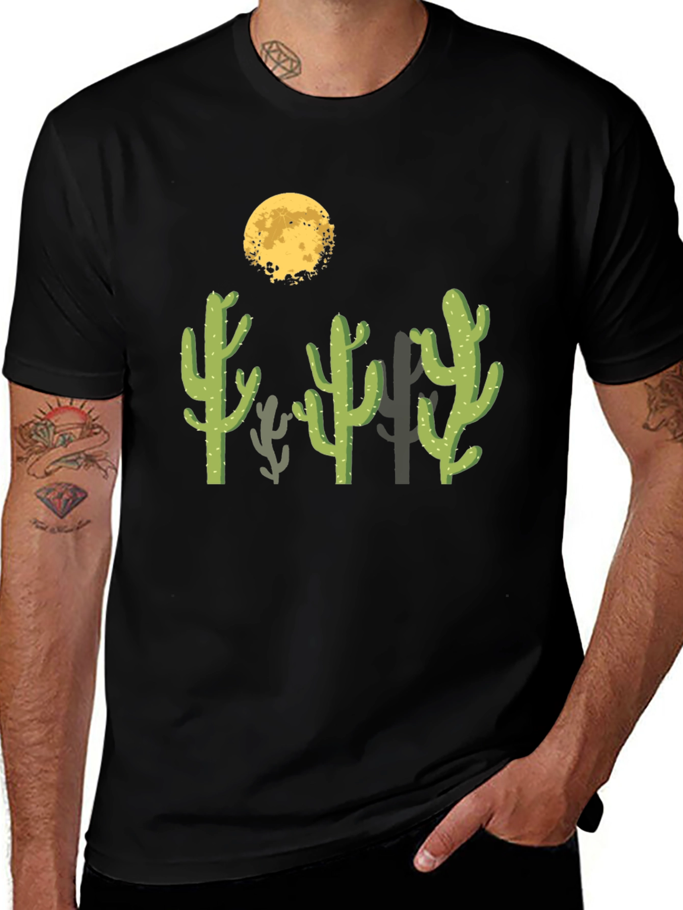 Variant 30 of Cactus Moon Graphic Tee - Desert Night Vibes