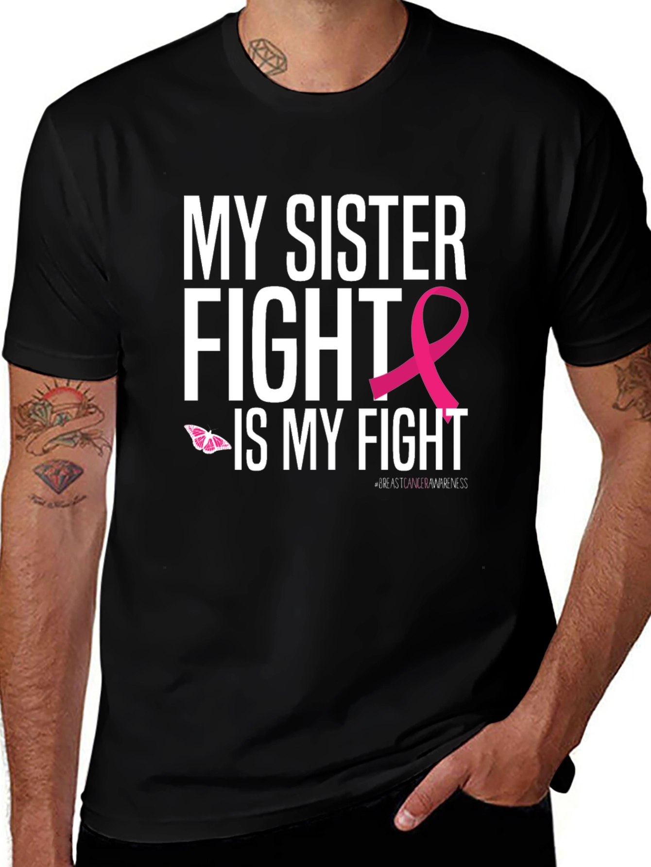 Variant 23 of My Sister Fight Breast Cancer Awareness T-Shirt
