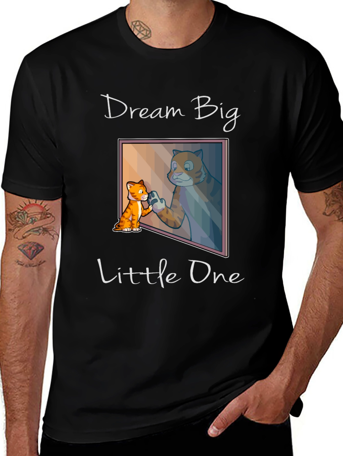 Variant 2 of Dream Big Little One T-Shirt, Cute Cat Design