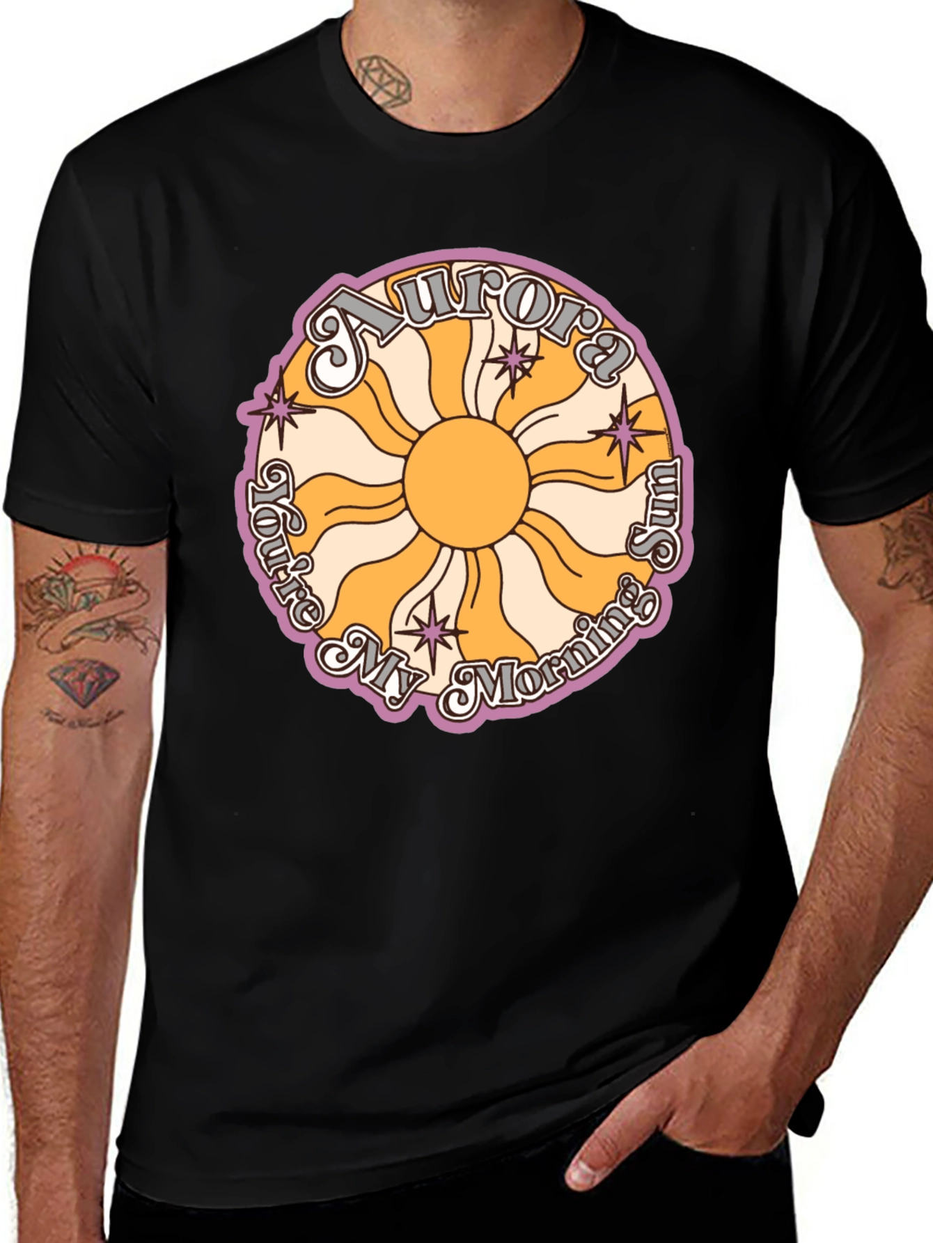 Aurora You're My Morning Sun Black T-Shirt