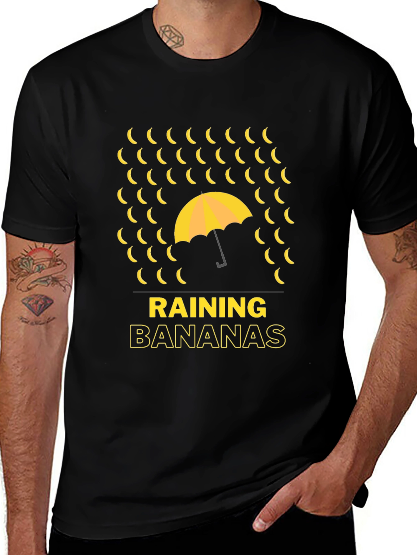 Variant 10 of Raining Bananas Graphic Tee - Funny Novelty Shirt