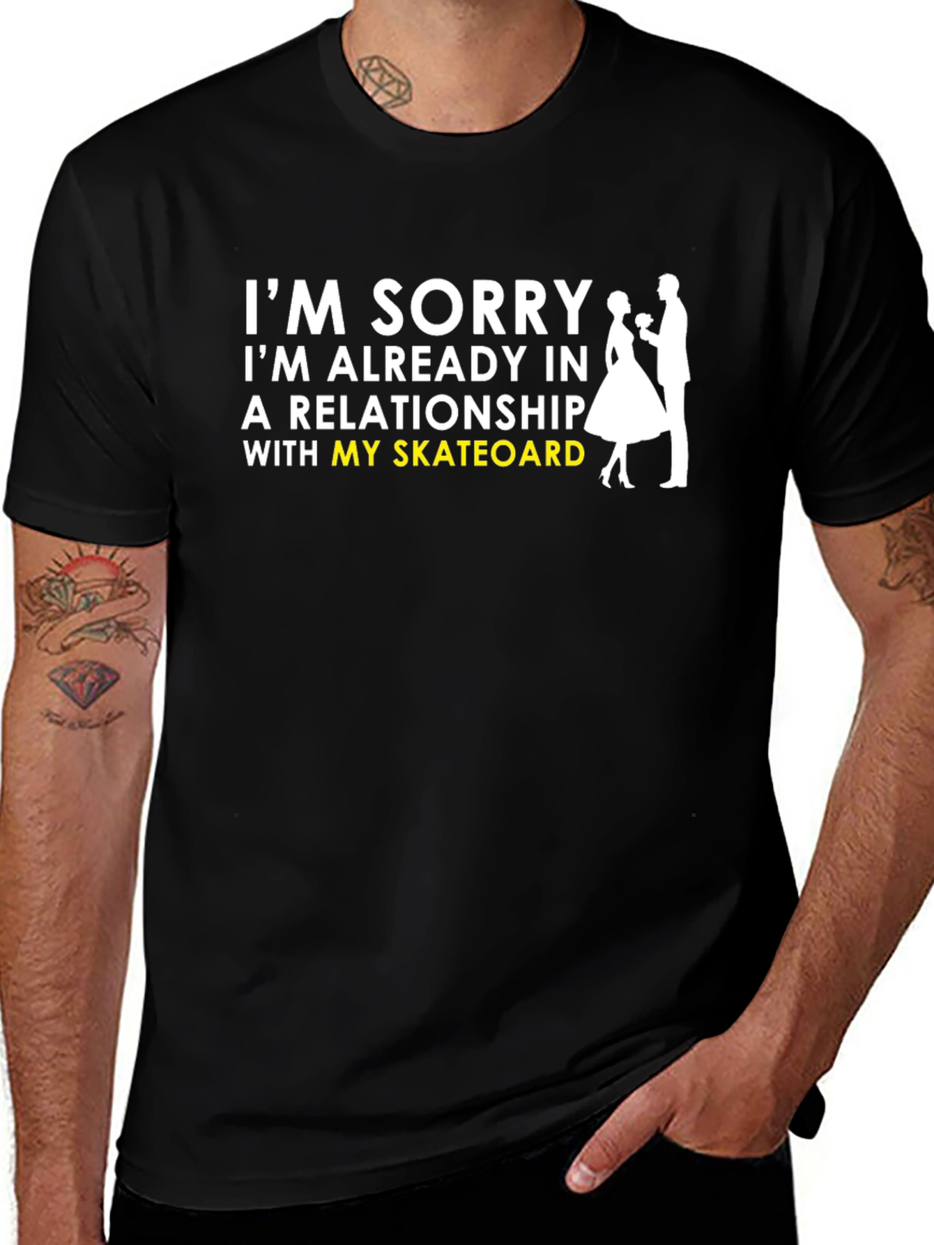 Variant 14 of Funny Skateboard Relationship T-Shirt
