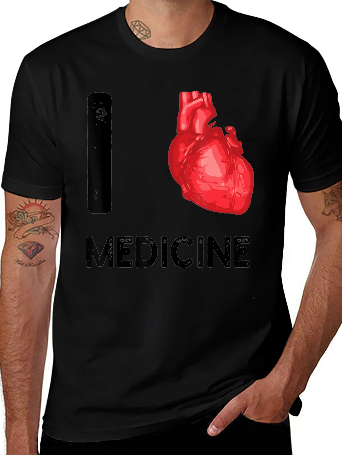 Variant 13 of I Heart Medicine T-Shirt - Medical Theme Tee