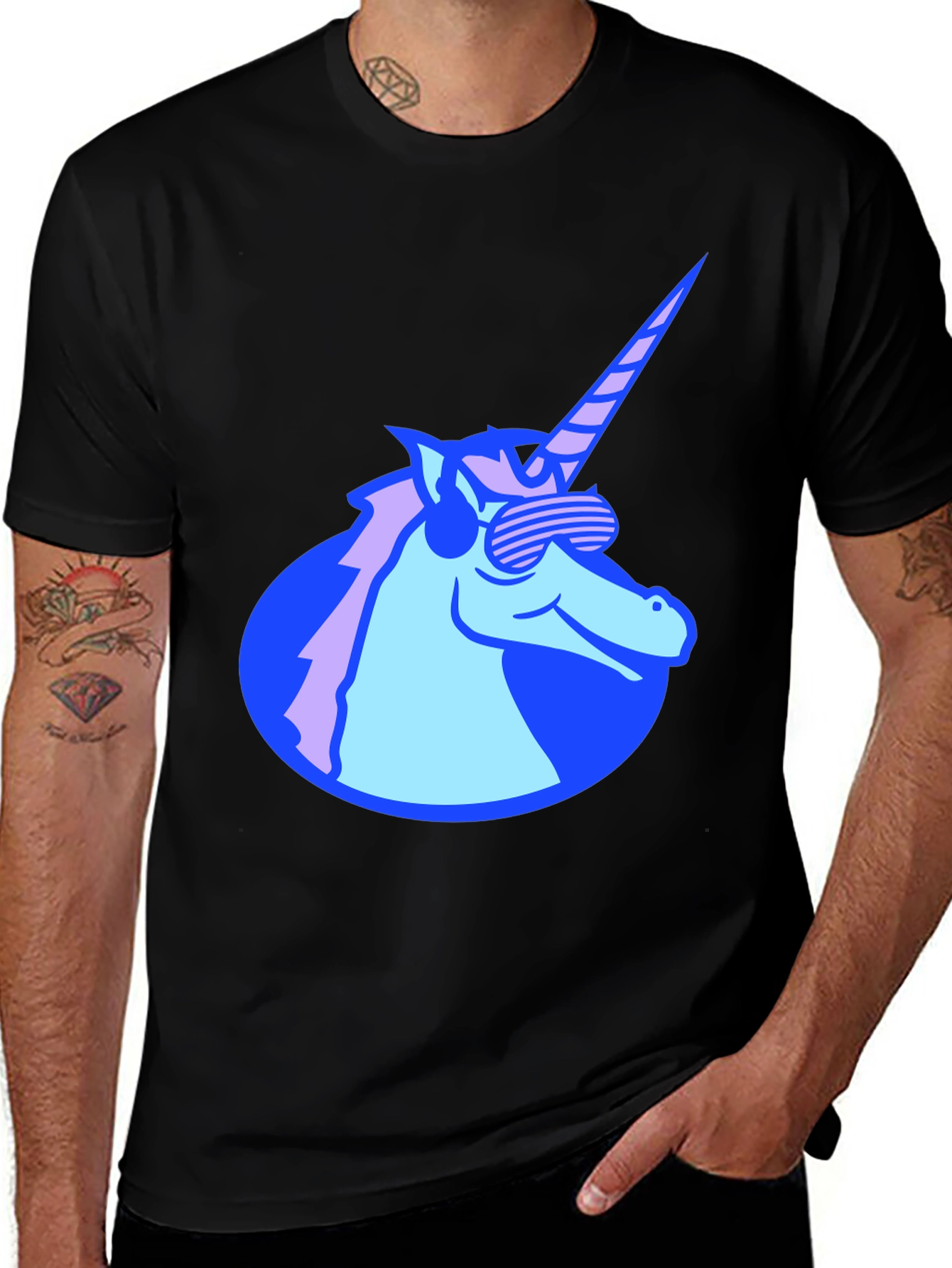 Variant 30 of Unicorn Graphic Tee - Cool & Casual Black T-Shirt